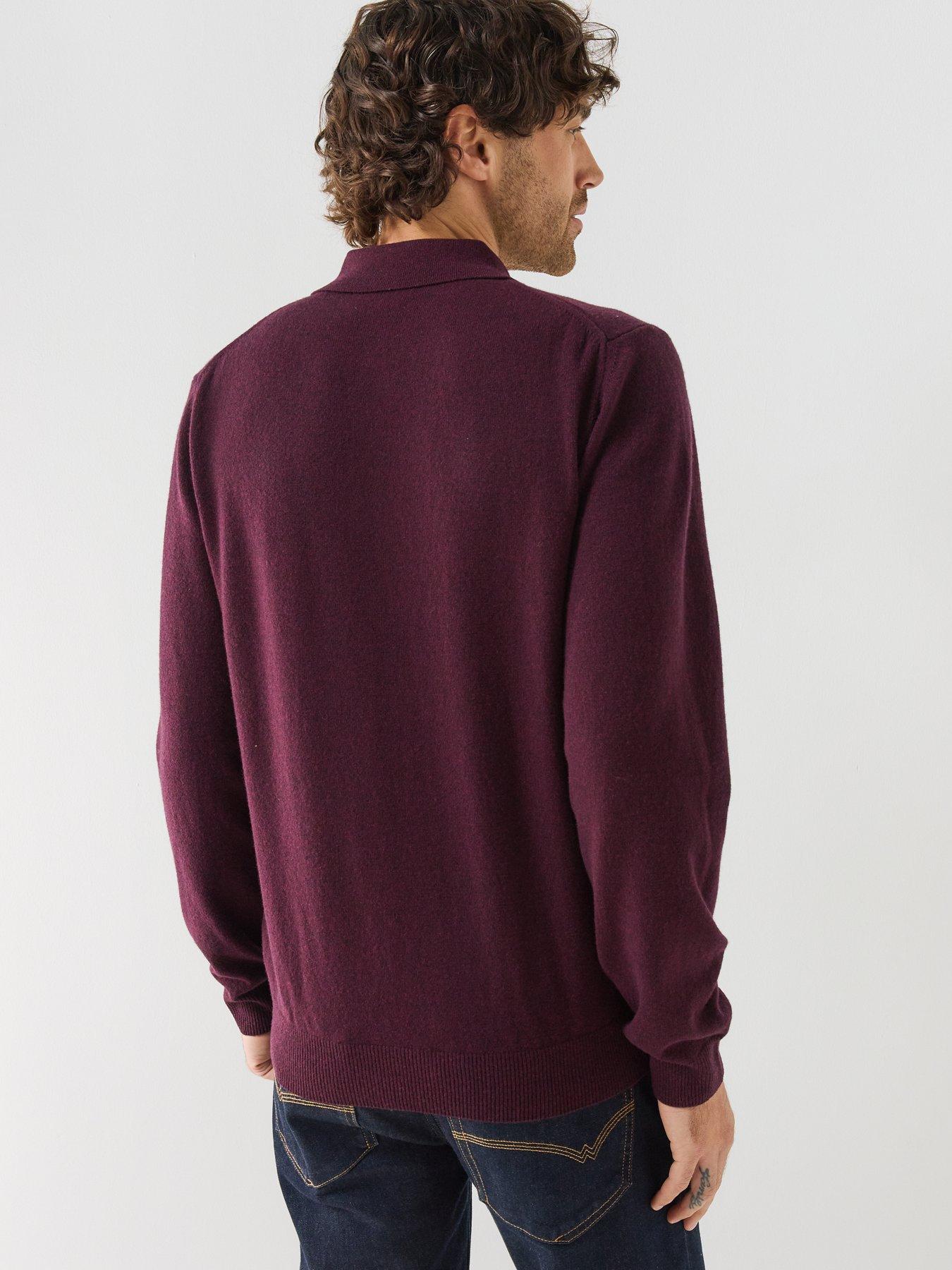 Image 2 of 5 of GANT Mens Superfine Lambswool Knitted Polo - Brown