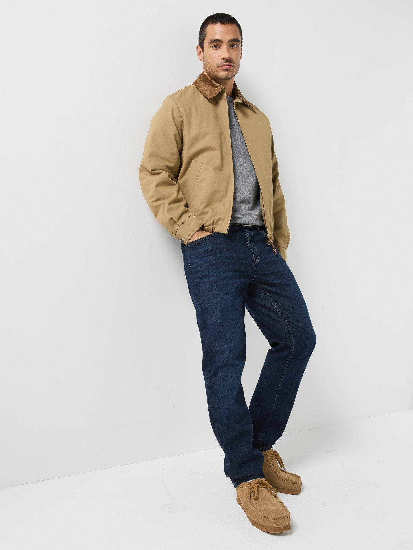 Image 3 of 5 of GANT Mens Cord Collar Zip Through Harrington Jacket - Beige