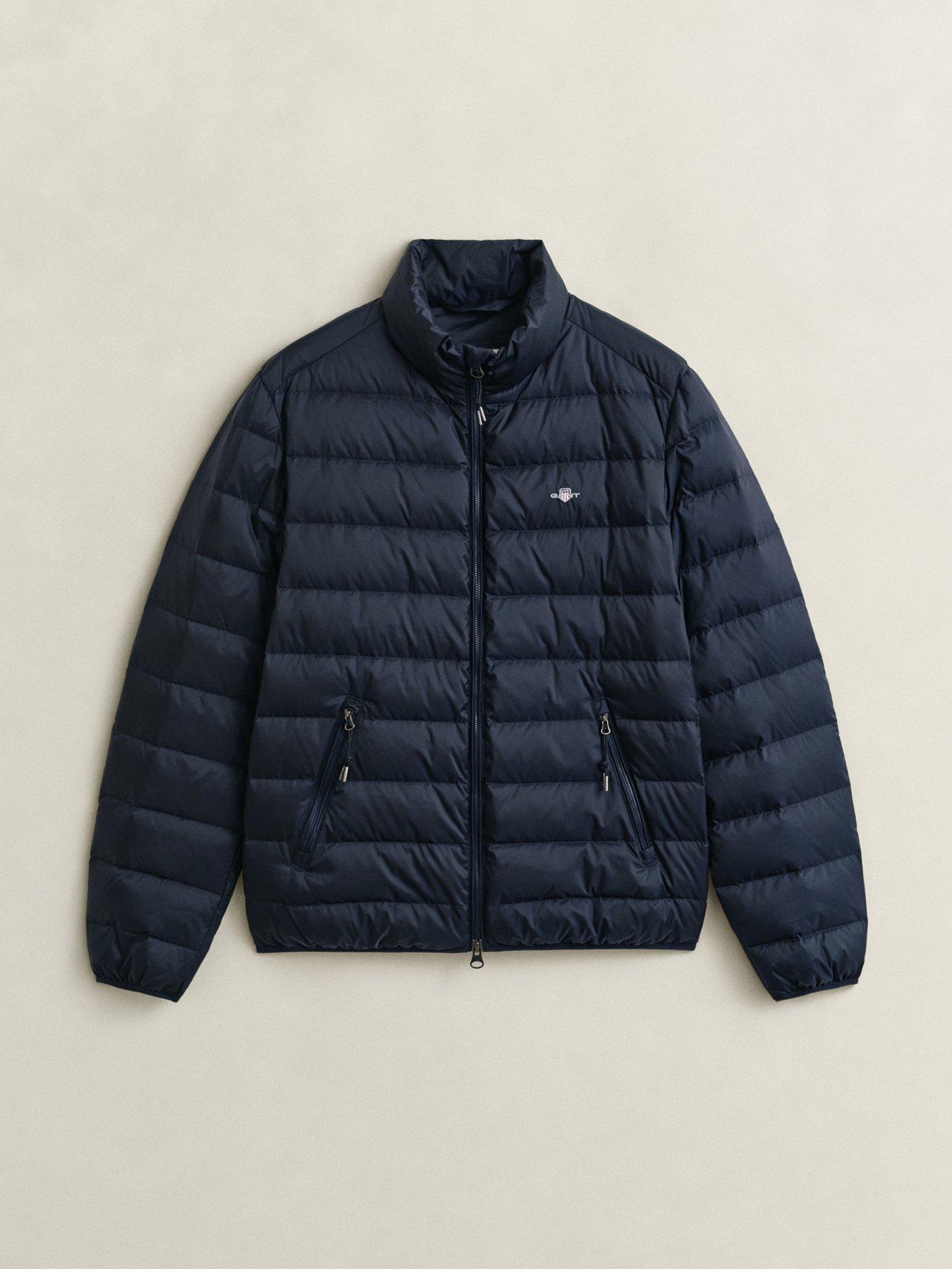 Image 6 of 6 of GANT Mens Light Down Quilted Stand Collar Jacket - Navy
