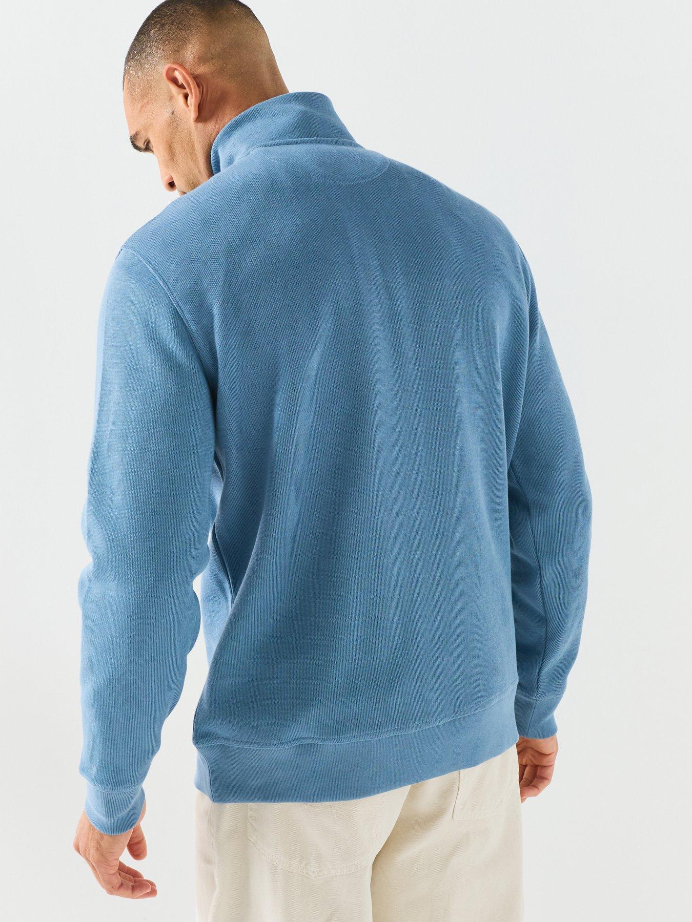 Image 2 of 5 of GANT Sacker Rib Half Zip Sweatshirt - Blue
