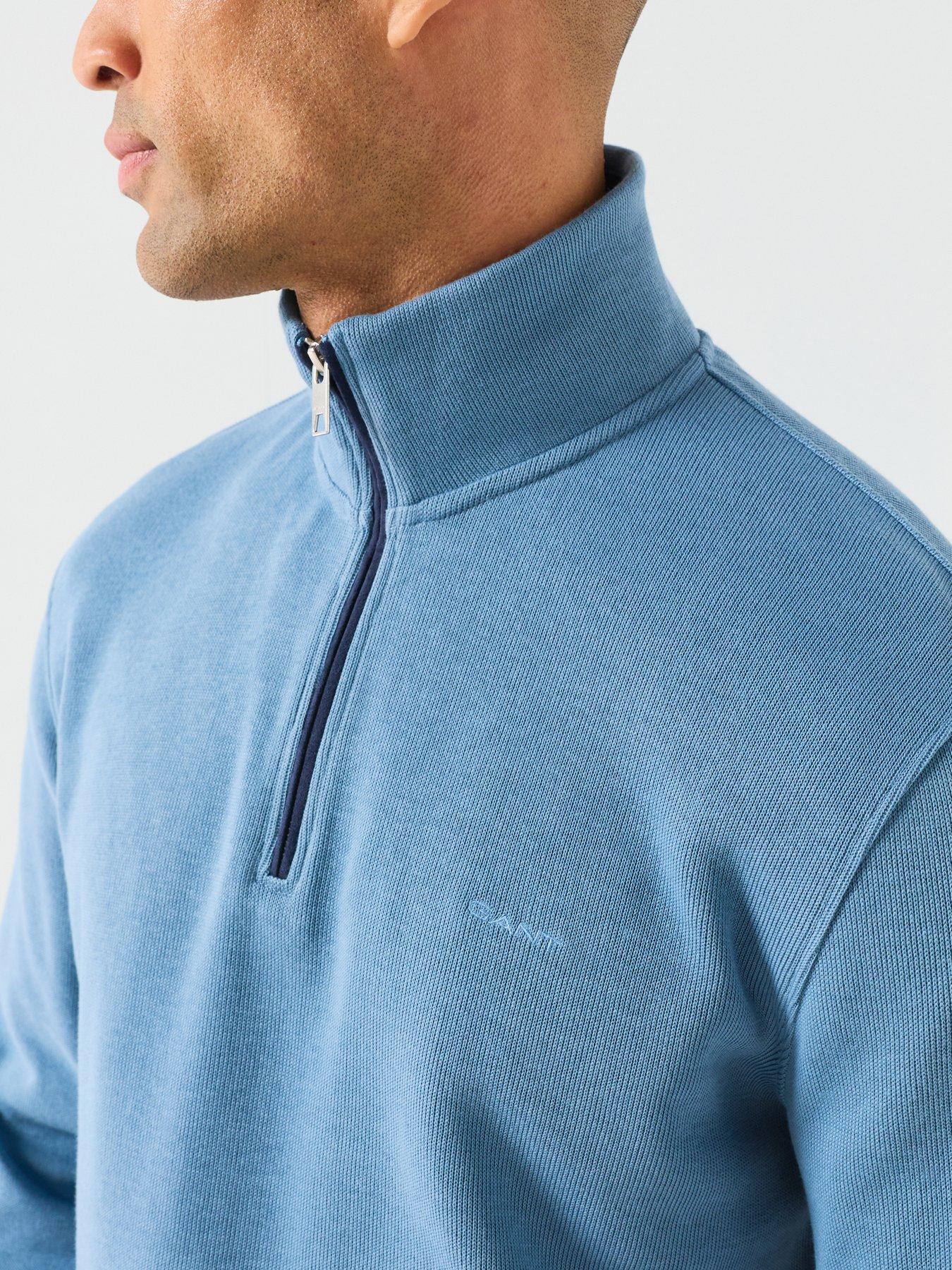 Image 4 of 5 of GANT Sacker Rib Half Zip Sweatshirt - Blue