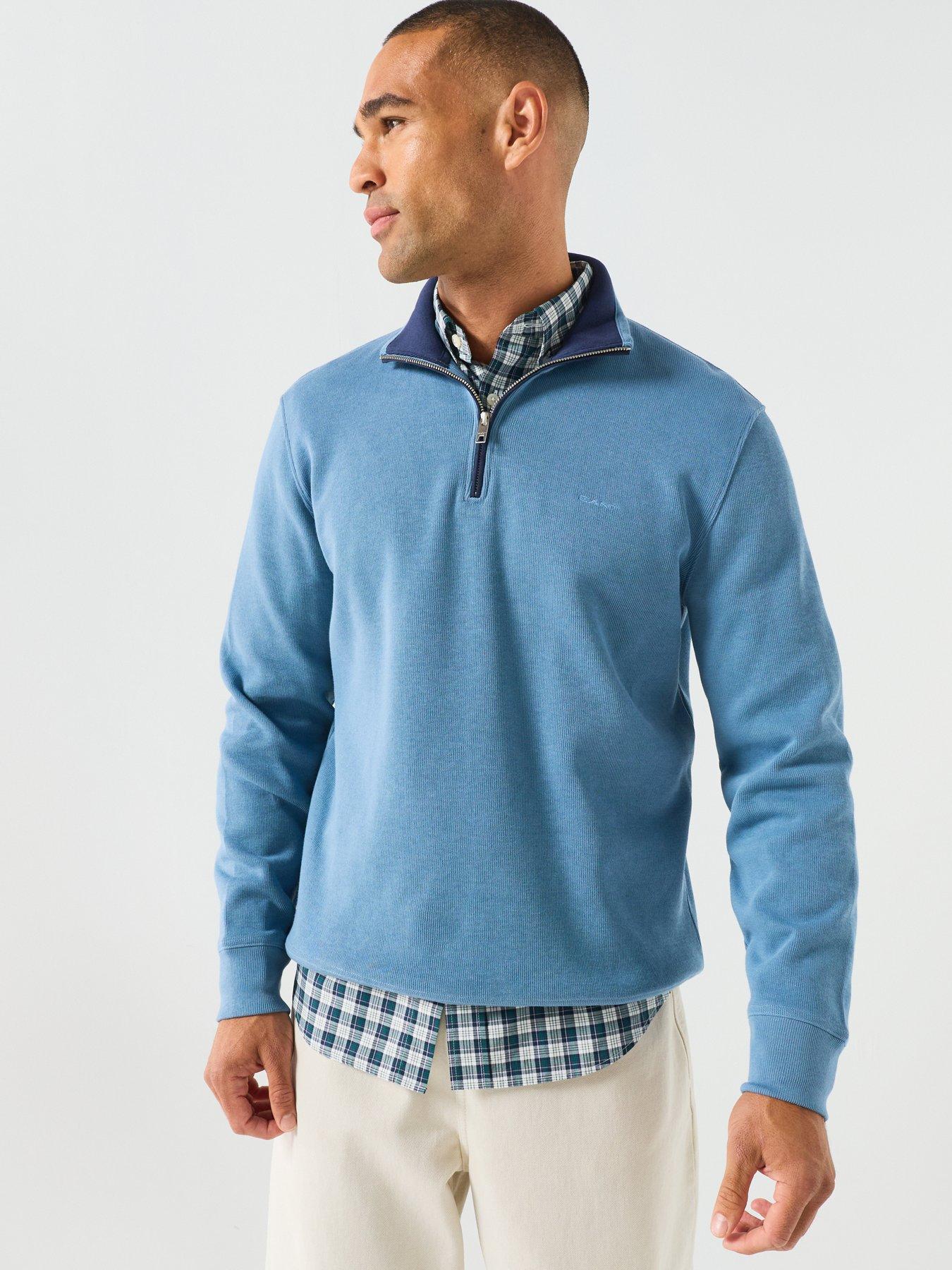 Image 5 of 5 of GANT Sacker Rib Half Zip Sweatshirt - Blue