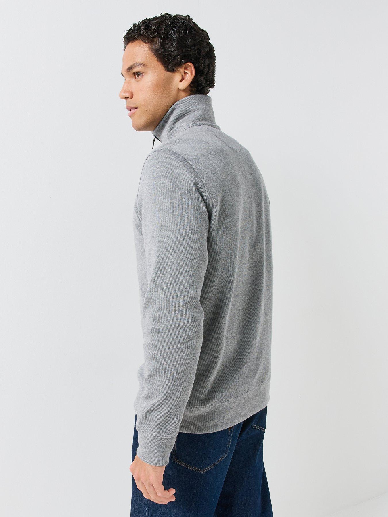 Image 2 of 6 of GANT Gant Sacker Rip Half Zip Sweat - Grey