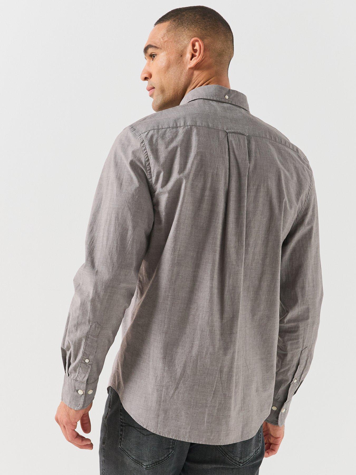 Image 2 of 6 of GANT Mens Regular Fit Poplin Long Sleeve Shirt - Dark Brown