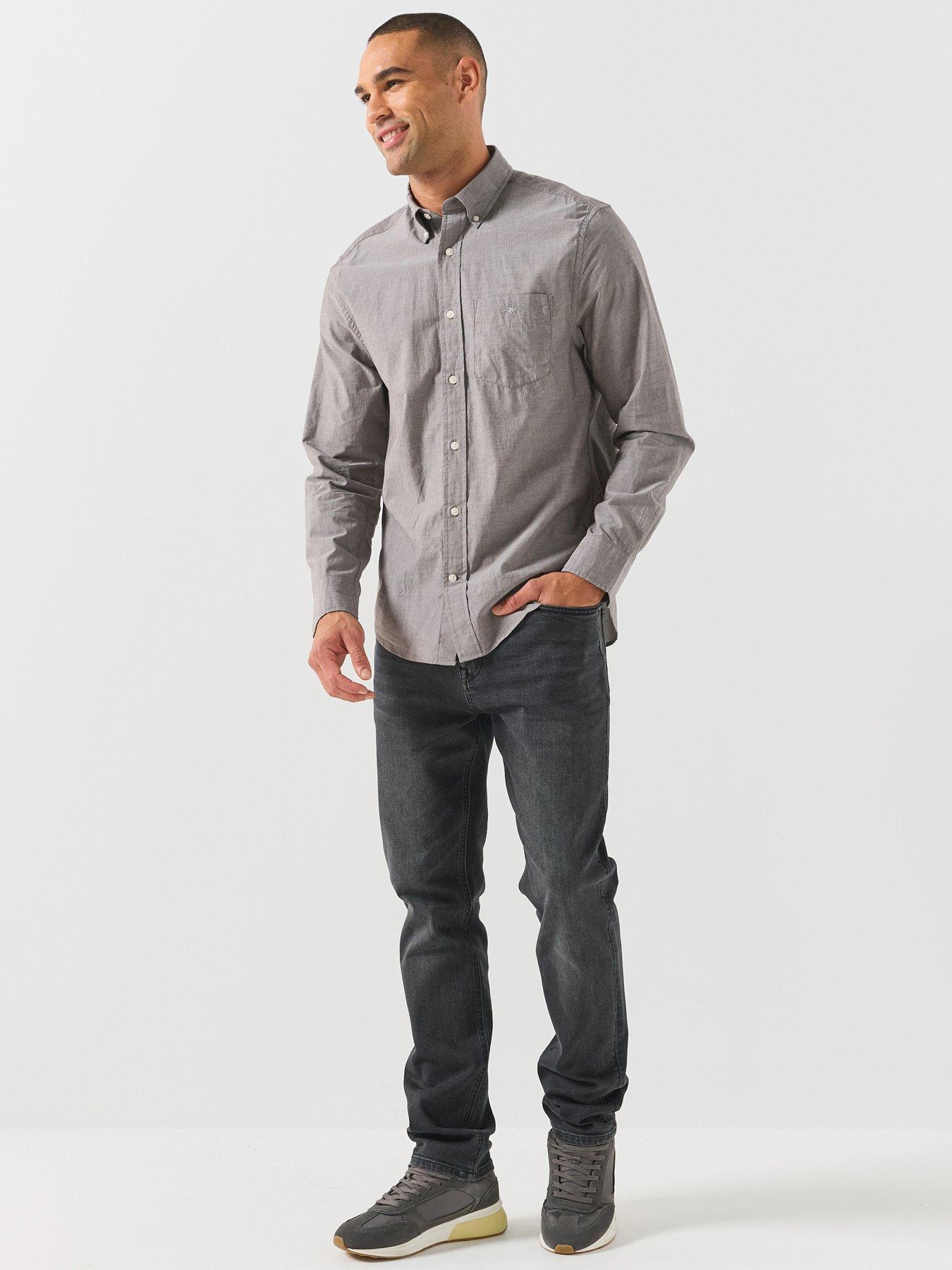 Image 3 of 6 of GANT Mens Regular Fit Poplin Long Sleeve Shirt - Dark Brown