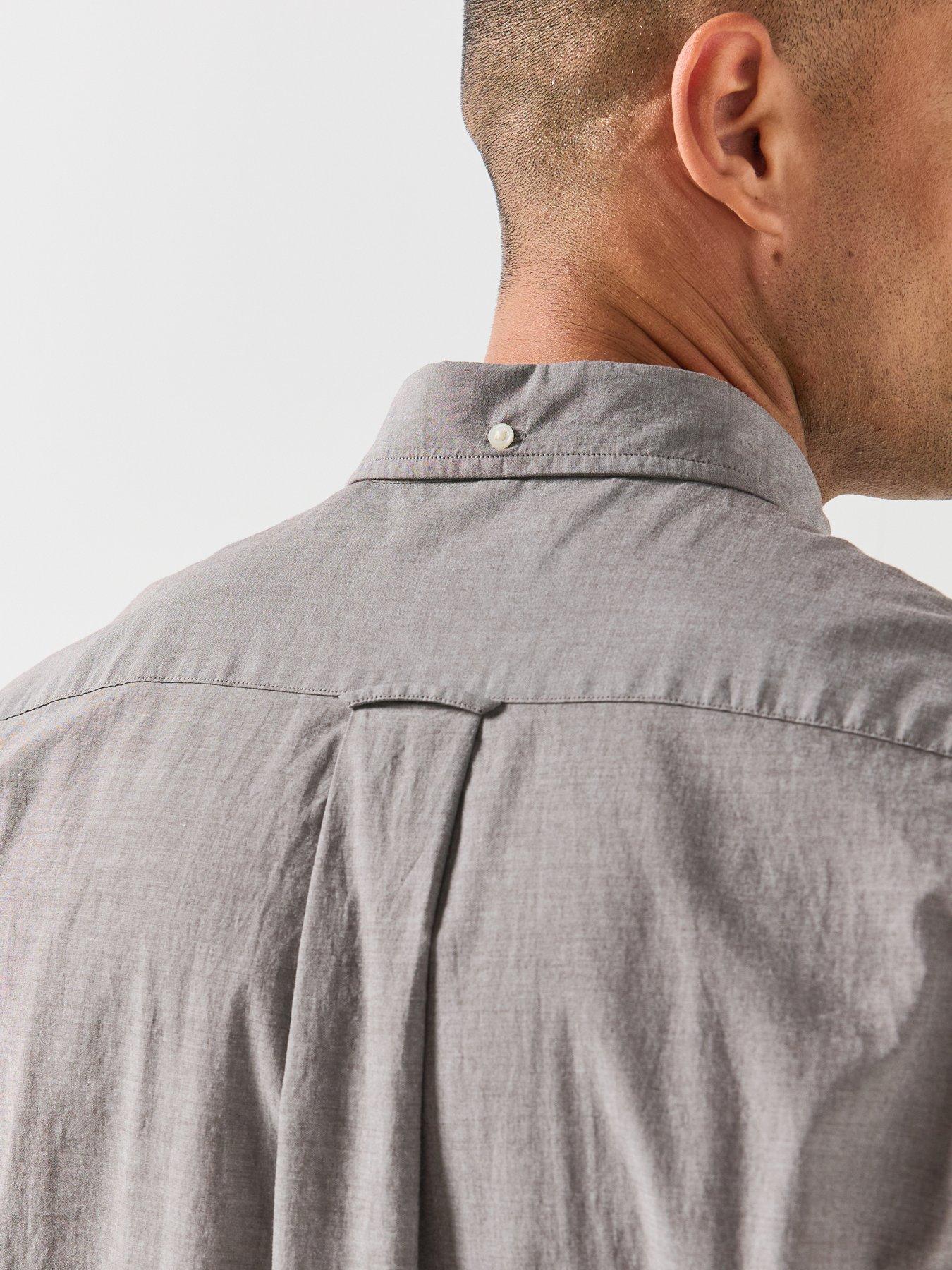 Image 4 of 6 of GANT Mens Regular Fit Poplin Long Sleeve Shirt - Dark Brown
