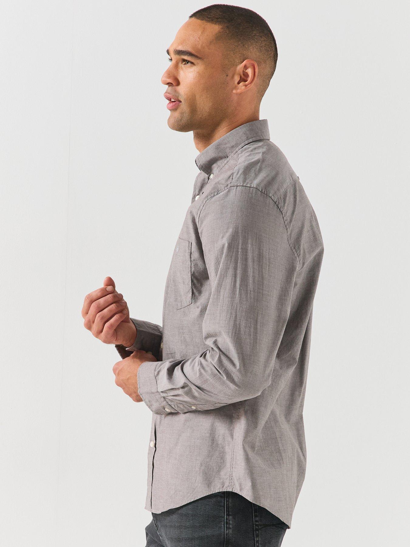 Image 6 of 6 of GANT Mens Regular Fit Poplin Long Sleeve Shirt - Dark Brown
