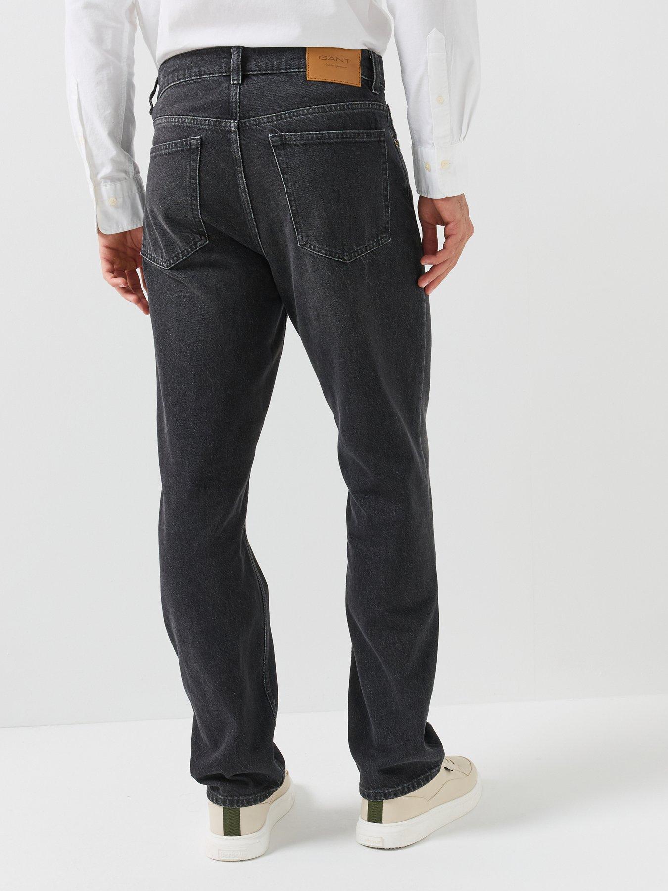 Image 2 of 6 of GANT Straight Fit Jeans - Black