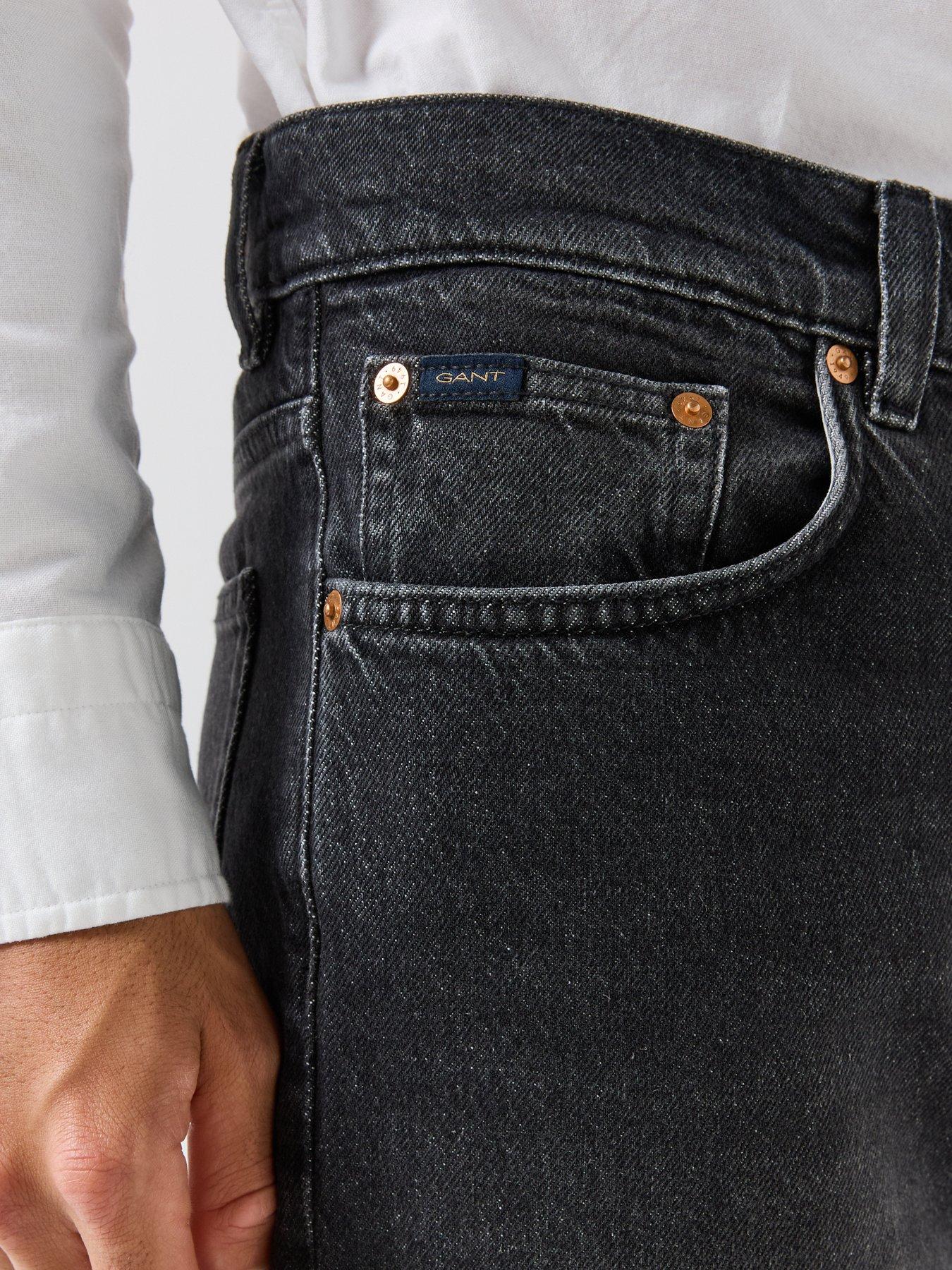 Image 5 of 6 of GANT Straight Fit Jeans - Black