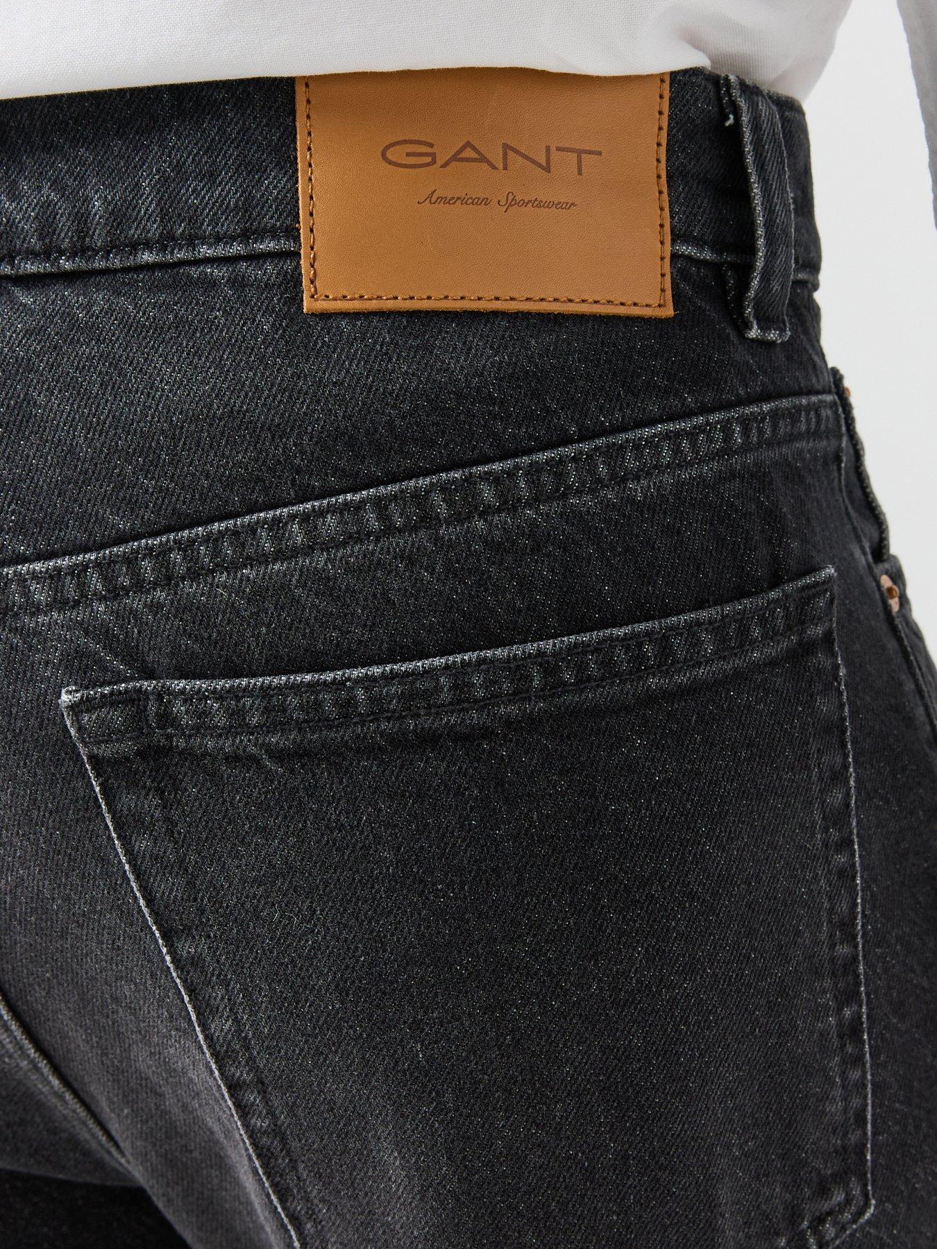 Image 6 of 6 of GANT Straight Fit Jeans - Black