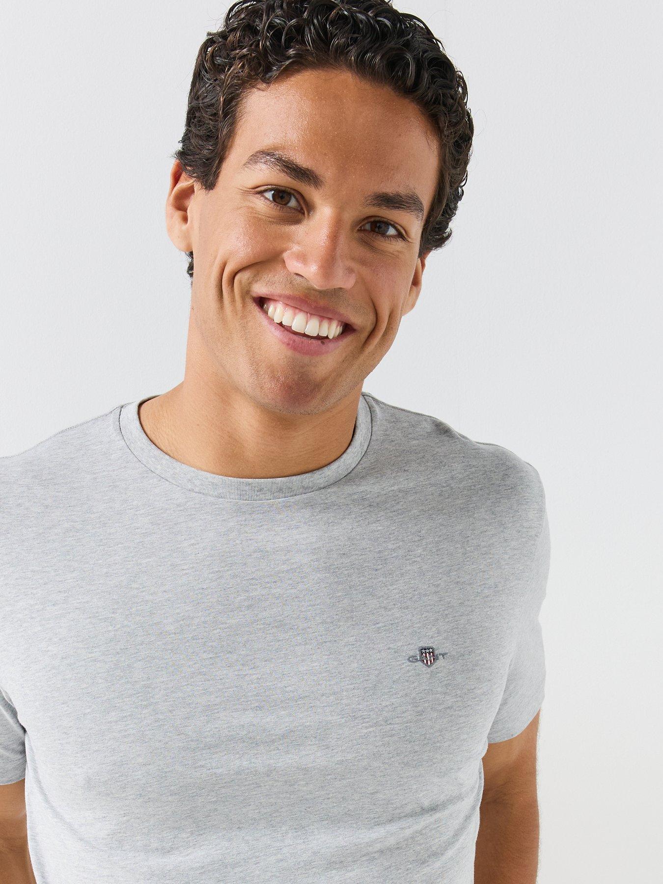 Image 4 of 6 of GANT Regular Fit Short Sleeve Shield T-shirt - Grey