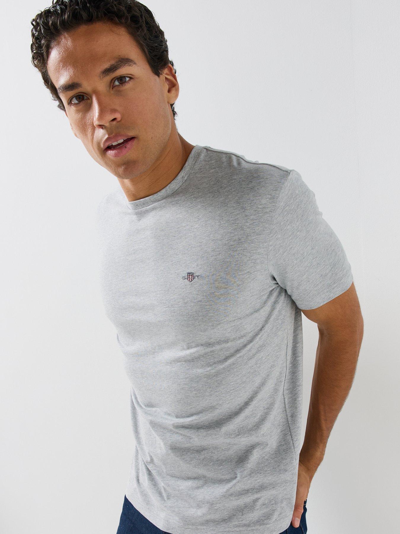 Image 5 of 6 of GANT Regular Fit Short Sleeve Shield T-shirt - Grey