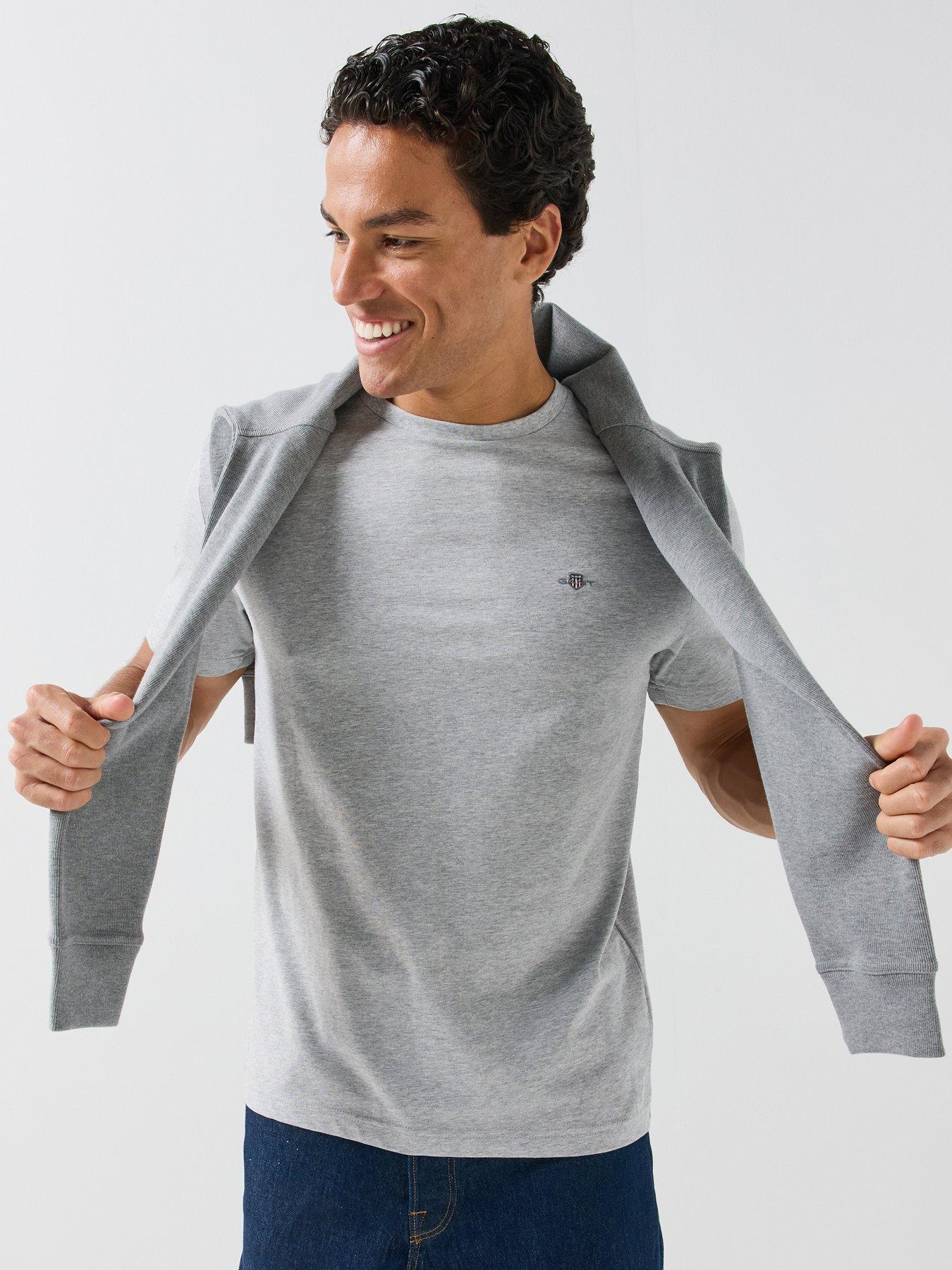 Image 6 of 6 of GANT Regular Fit Short Sleeve Shield T-shirt - Grey