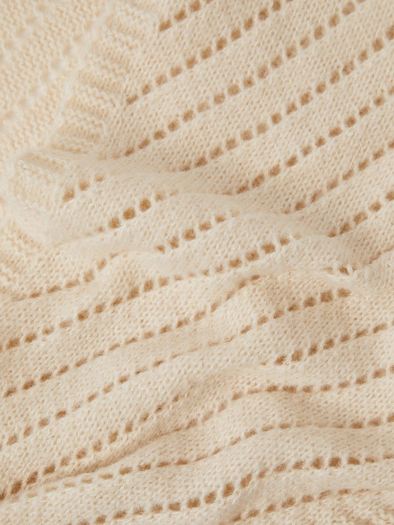 Image 2 of 2 of Monsoon Monsoon Perl Pointelle Scarf - Cream