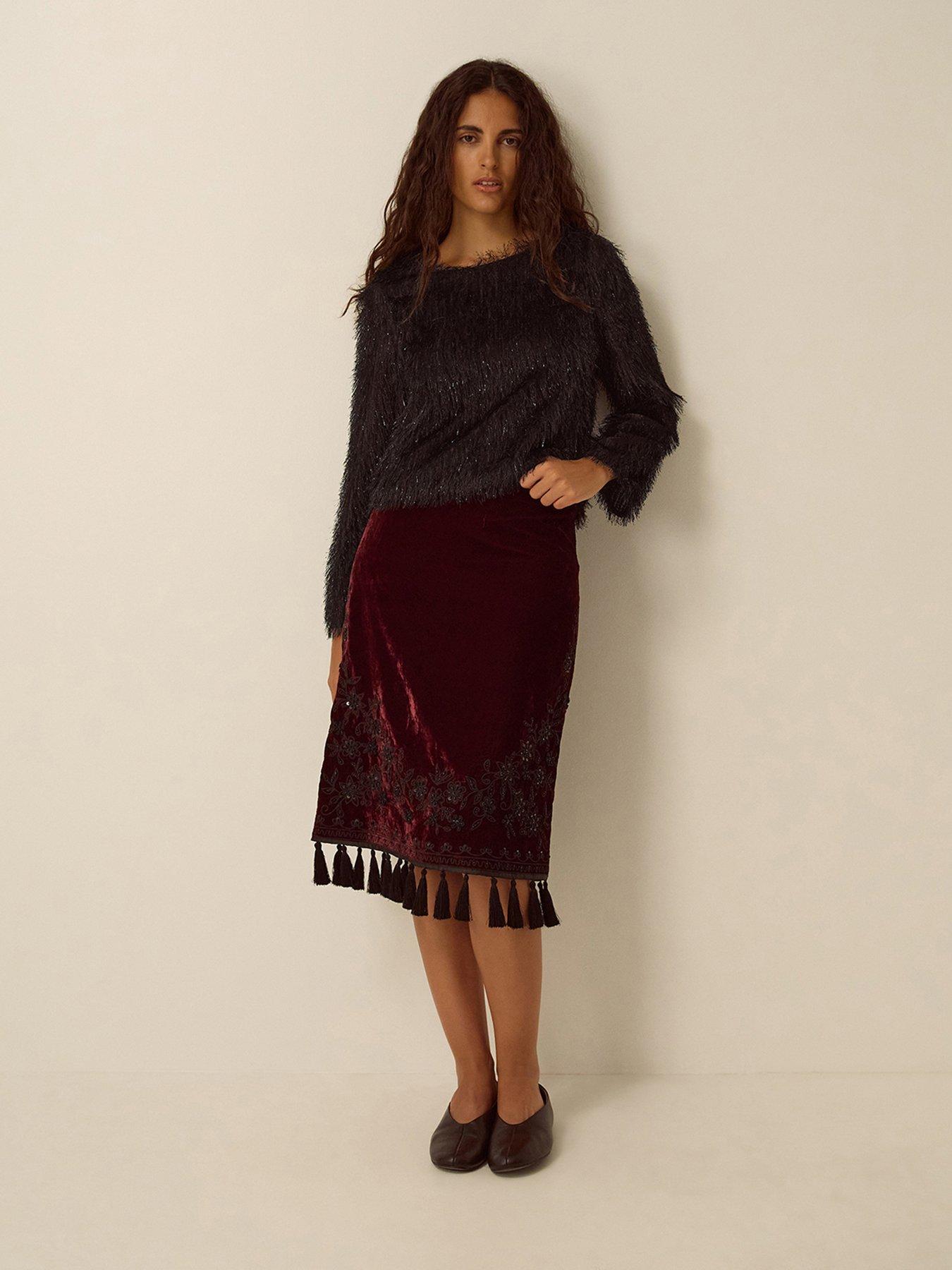 Image 3 of 5 of Monsoon Eyelash Knit Keyhole Back Top - Black