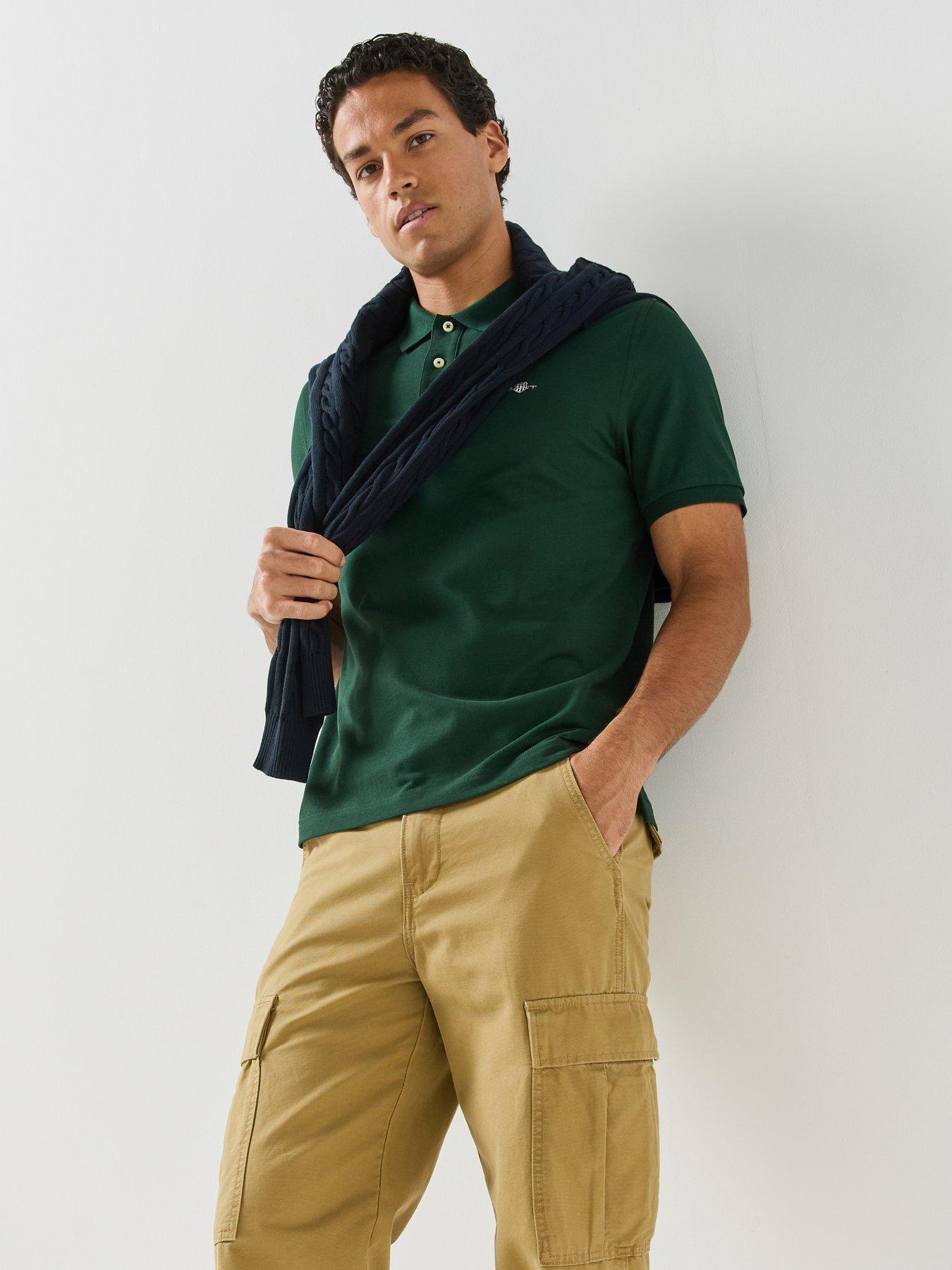 Image 6 of 6 of GANT Regular Fit Shield Short Sleeve Pique Polo Shirt - Green