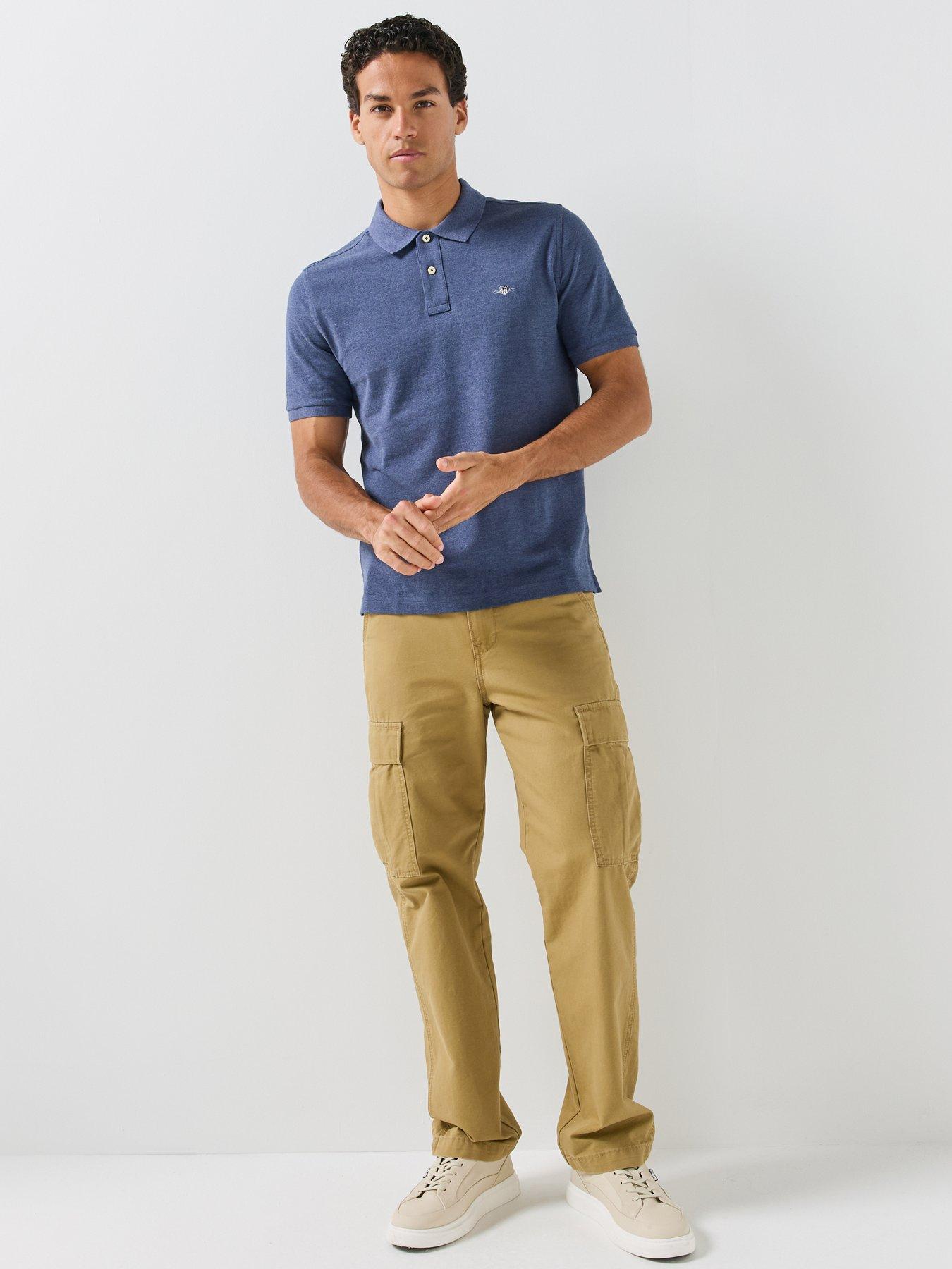 Image 3 of 6 of GANT Regular Fit Shield Short Sleeve Pique Polo Shirt - Navy