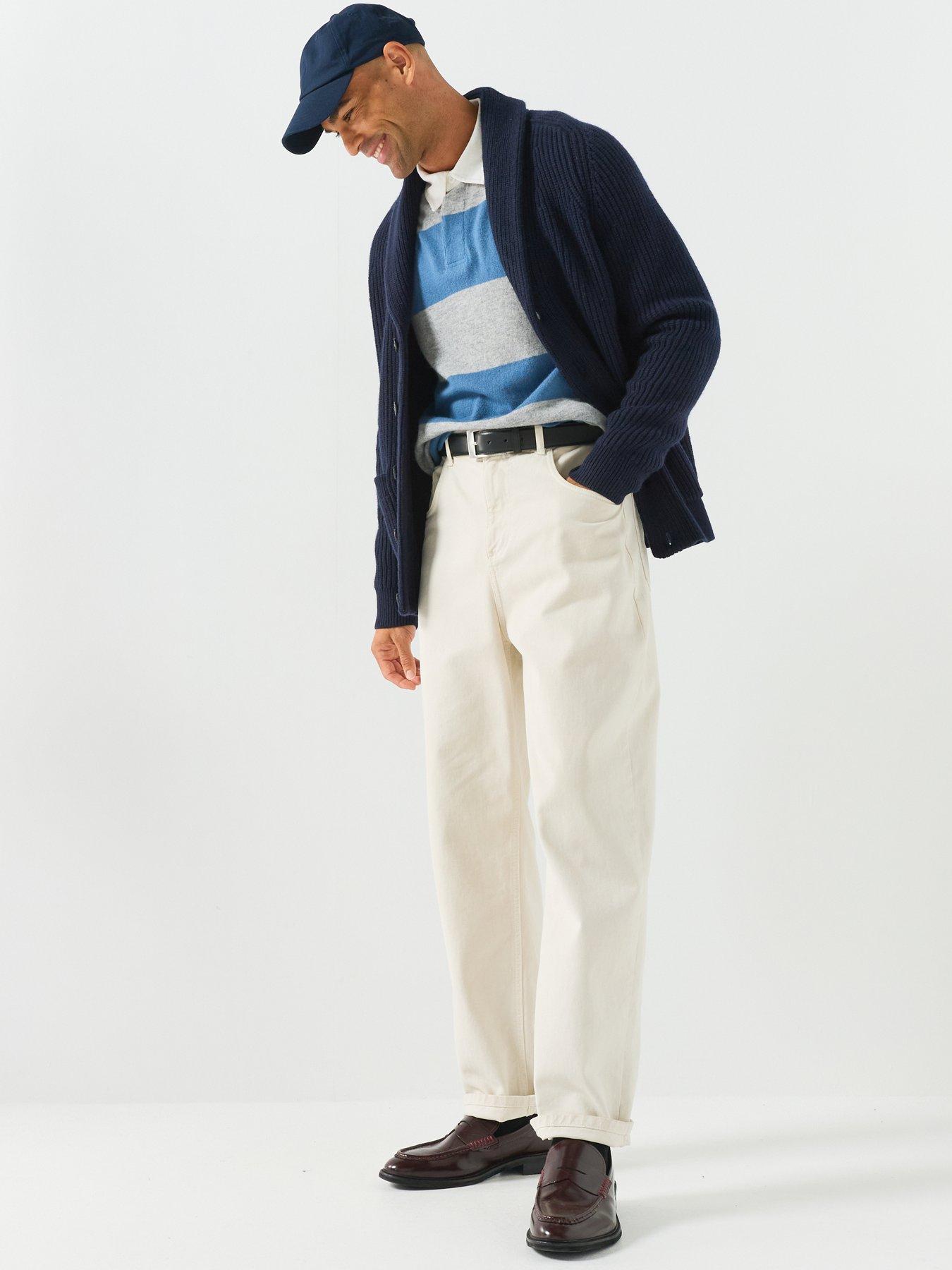 Image 5 of 5 of GANT Ribbed Wool Blend Shawl Cardigan - Navy