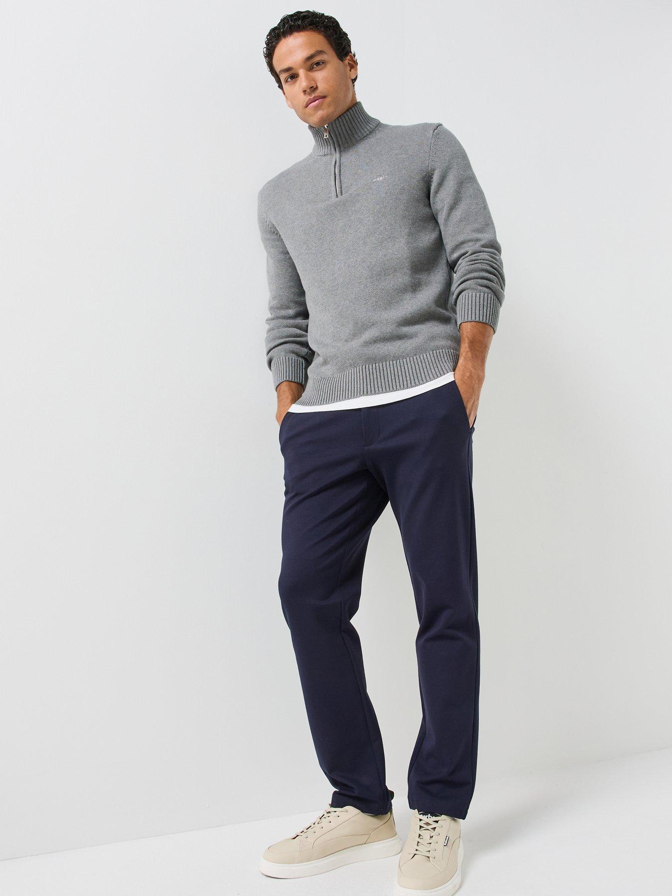 Image 3 of 6 of GANT Cotton Half Zip Knitted Jumper - Grey