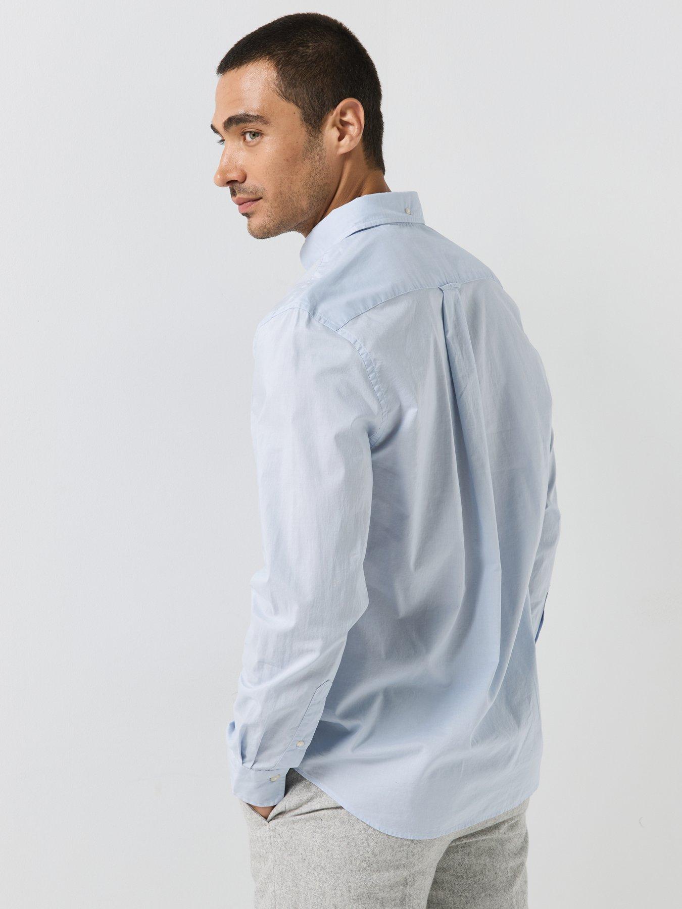 Image 2 of 5 of GANT Gant Regular Fit Long Sleeve Poplin Shirt - Light Blue