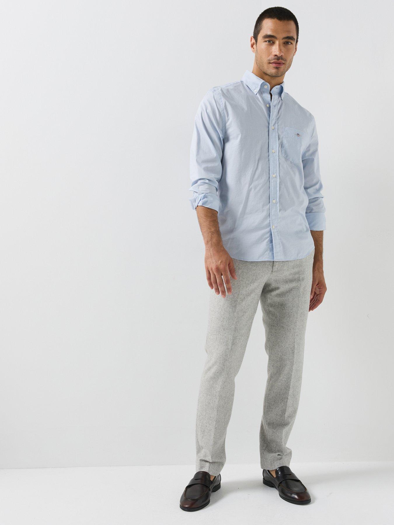 Image 3 of 5 of GANT Gant Regular Fit Long Sleeve Poplin Shirt - Light Blue