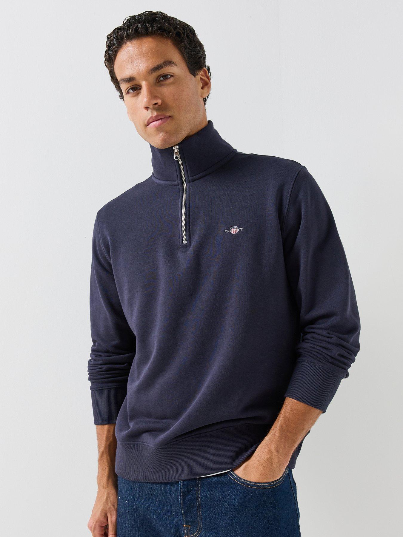 Image 1 of 6 of GANT Gant Regular Fit Shield Half Zip Sweat - Navy