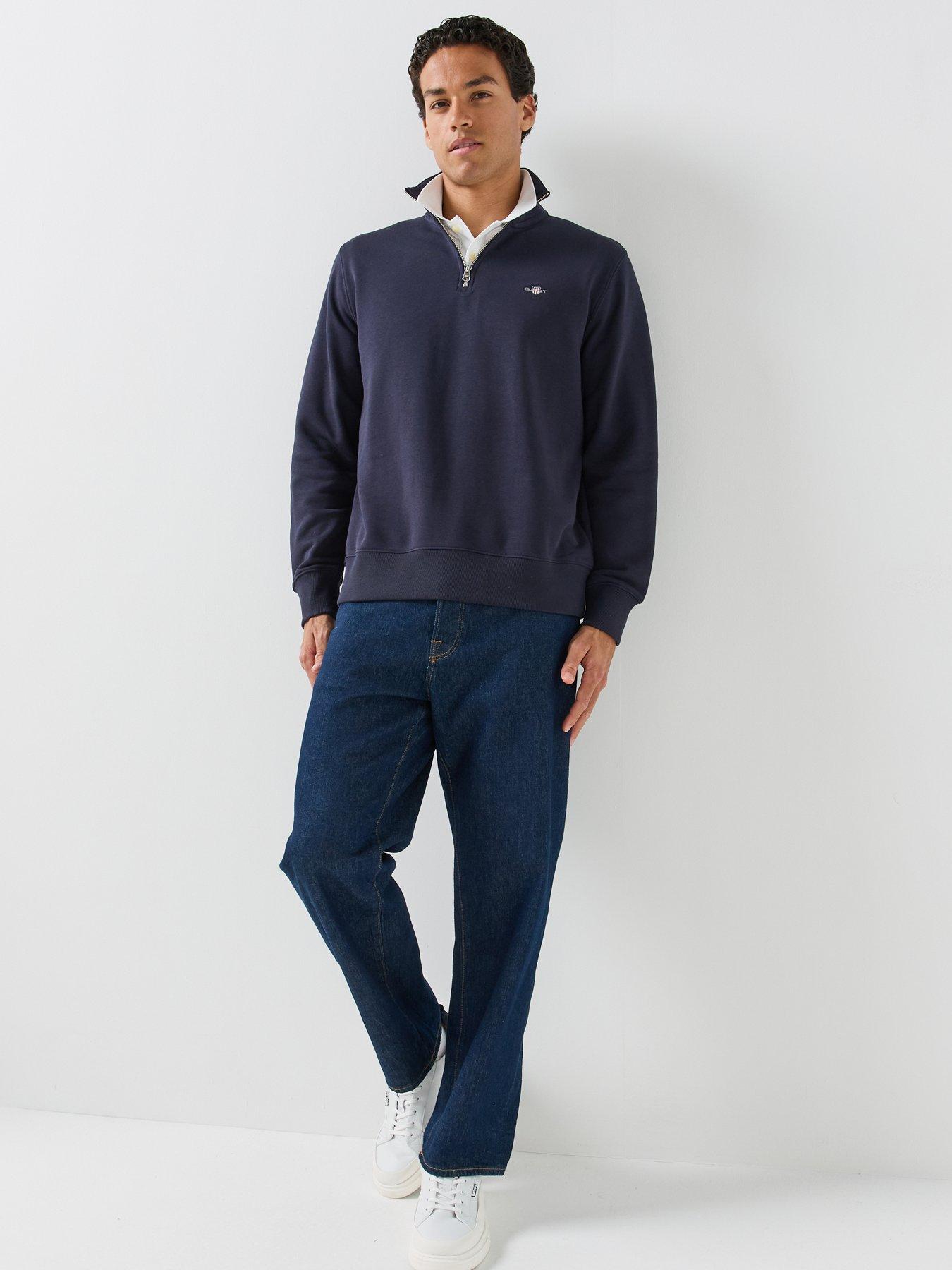 Image 3 of 6 of GANT Gant Regular Fit Shield Half Zip Sweat - Navy