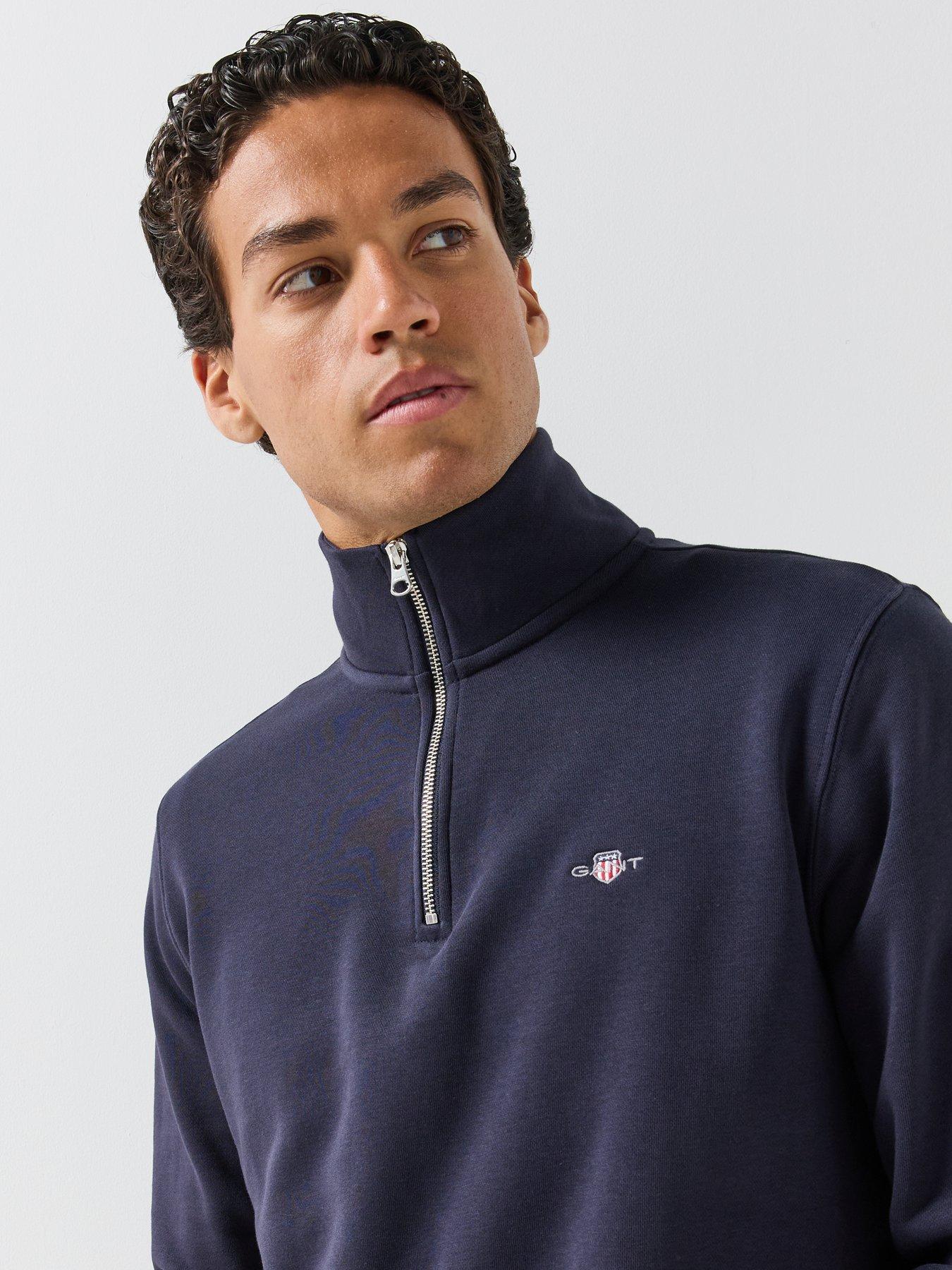 Image 4 of 6 of GANT Gant Regular Fit Shield Half Zip Sweat - Navy
