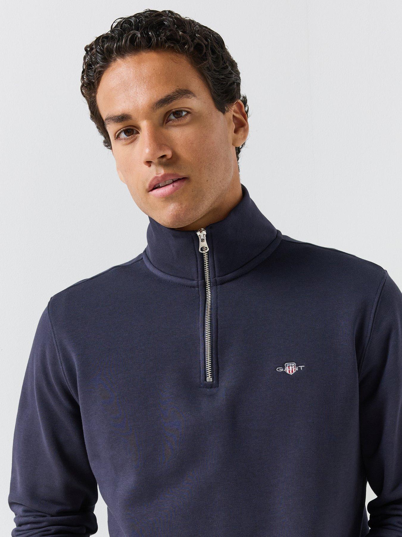 Image 5 of 6 of GANT Gant Regular Fit Shield Half Zip Sweat - Navy