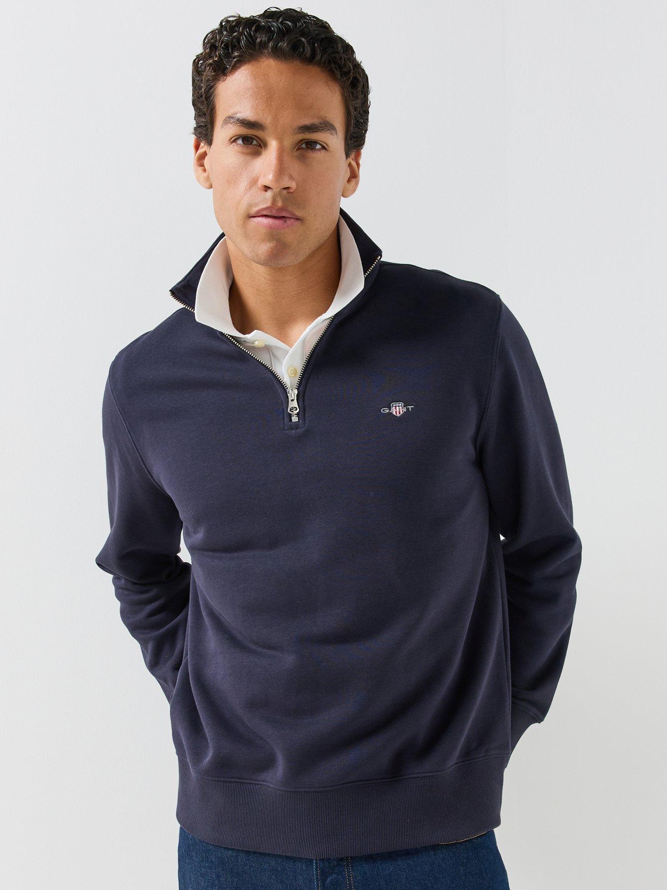 Image 6 of 6 of GANT Gant Regular Fit Shield Half Zip Sweat - Navy