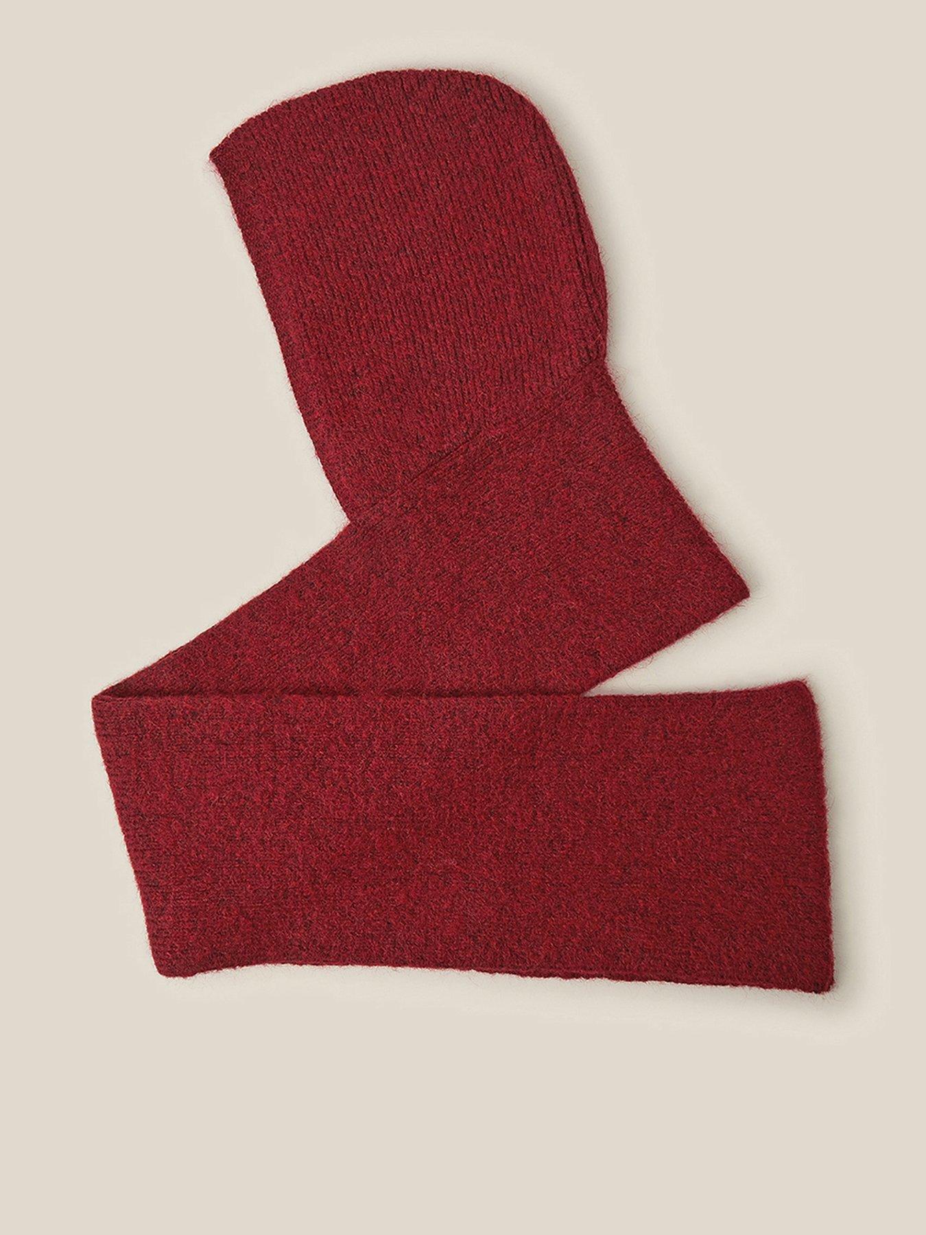 Image 1 of 2 of Monsoon Monsoon Tula Hooded Scarf - Red
