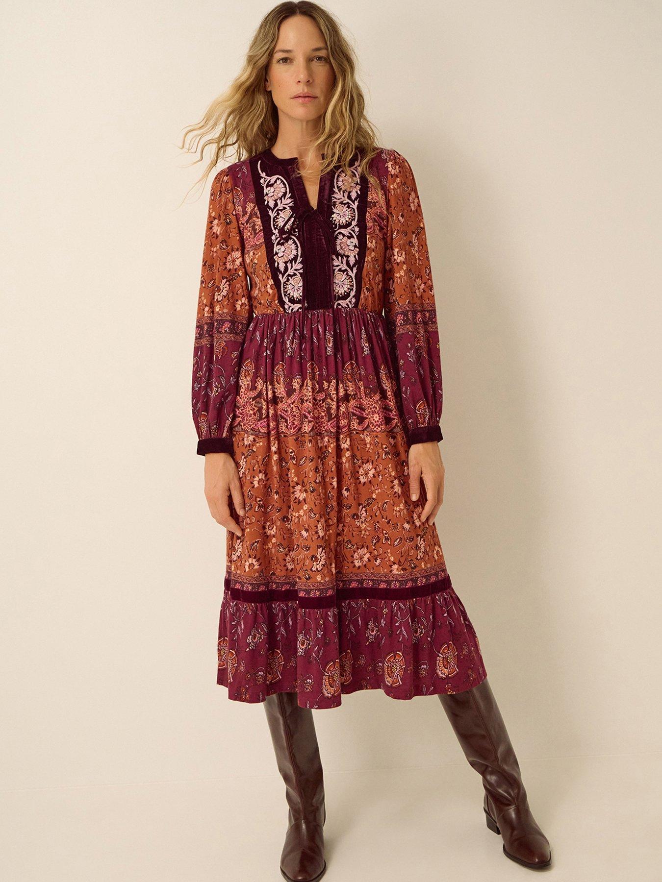 Image 1 of 5 of Monsoon Hunter Print Jersey Dress