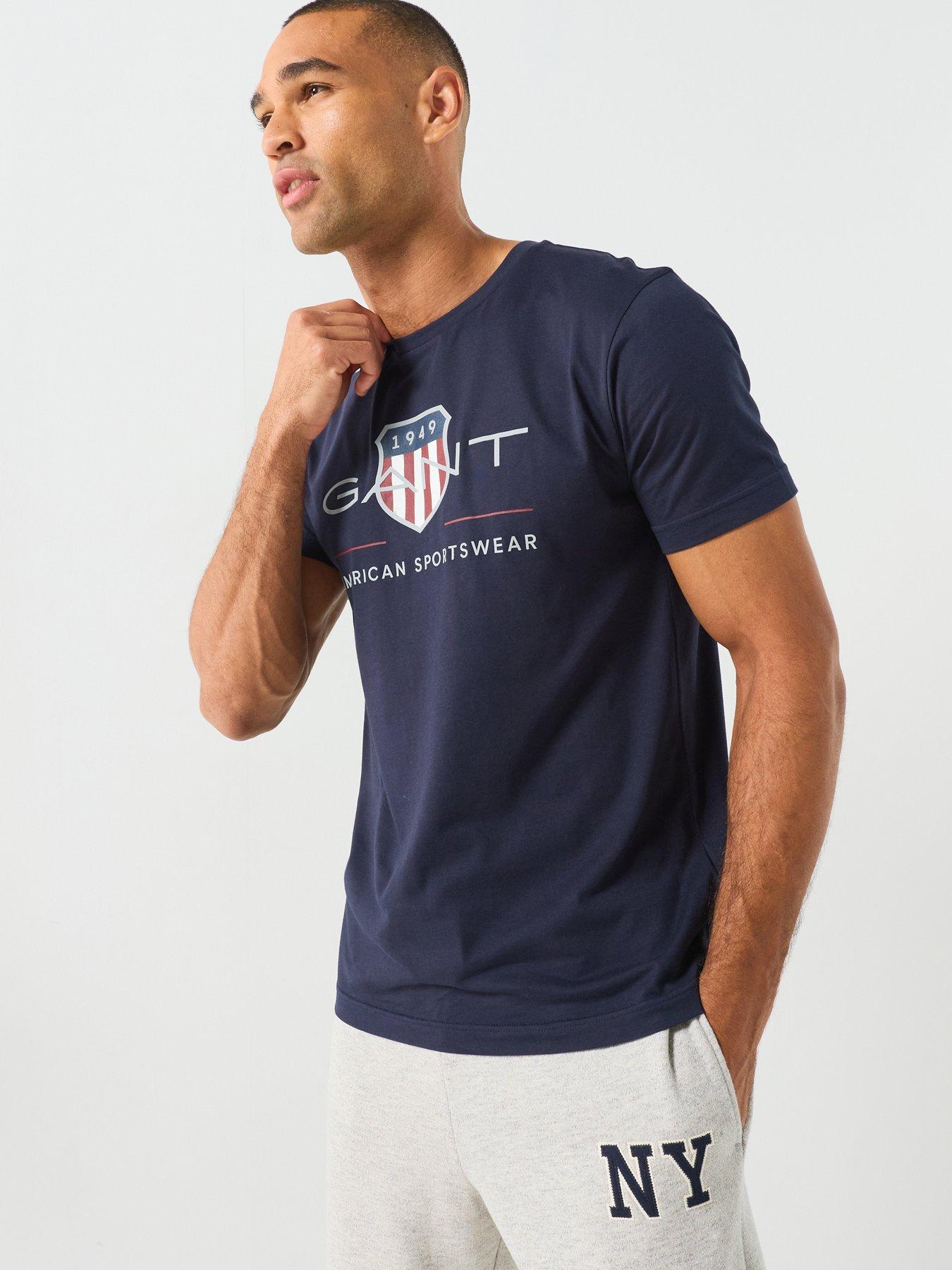 GANT Regular Fit Archive Shield Shortsleeve T-Shirt - Navy