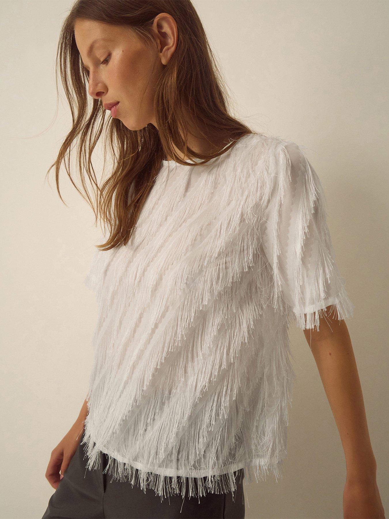 Image 1 of 4 of Monsoon Fadia Fringe Tshirt