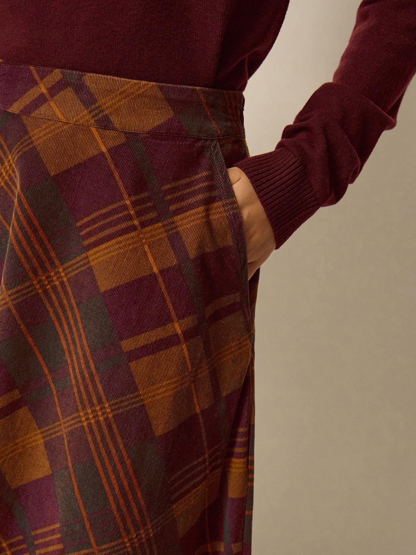 Image 4 of 4 of Monsoon Womens Cord A-Line Midi Skirt - Brown