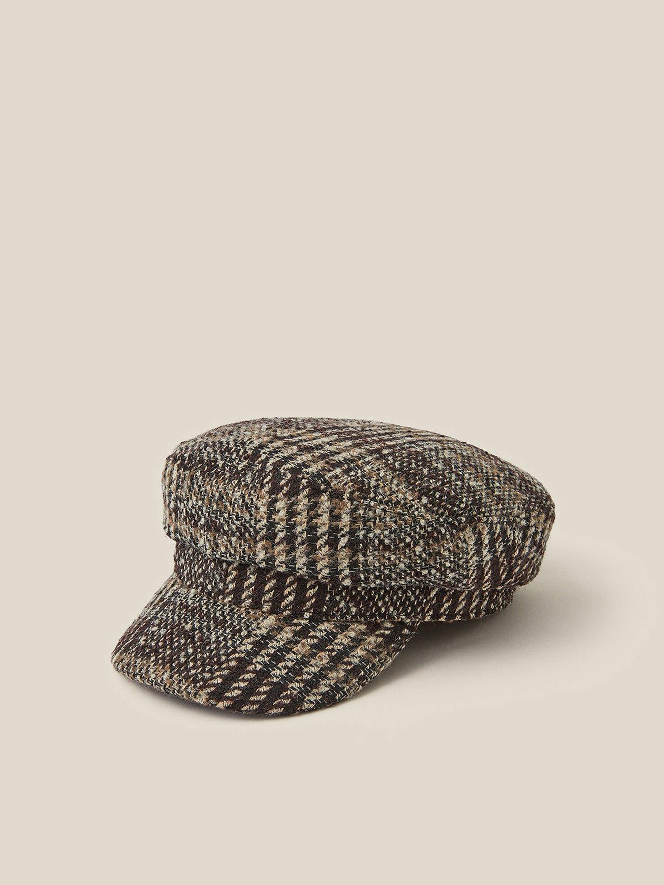 Image 1 of 3 of Monsoon Myla Check Baker Boy Hat - Multi
