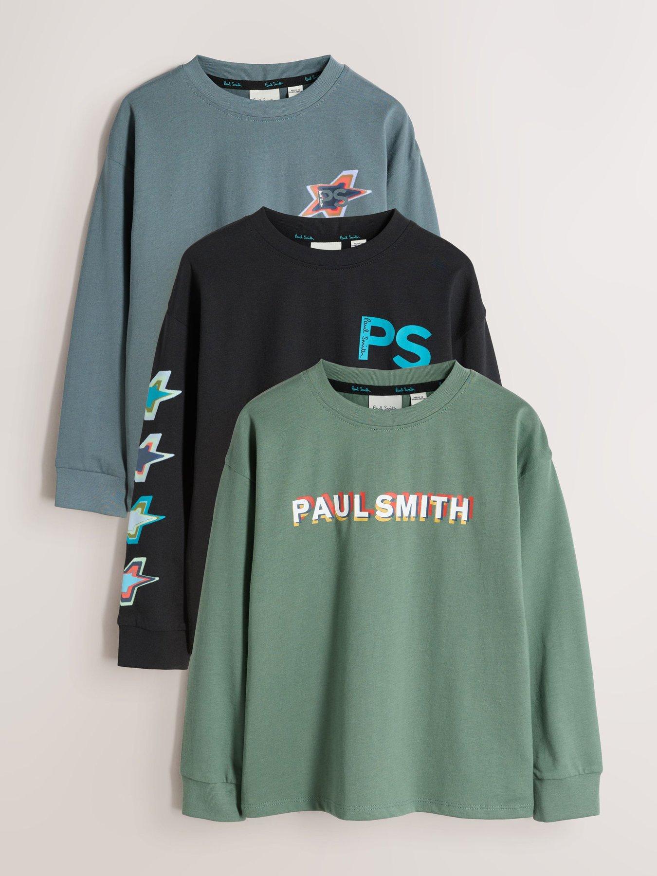Paul Smith Junior Psjb 3pk Ls Blk Khki Graph