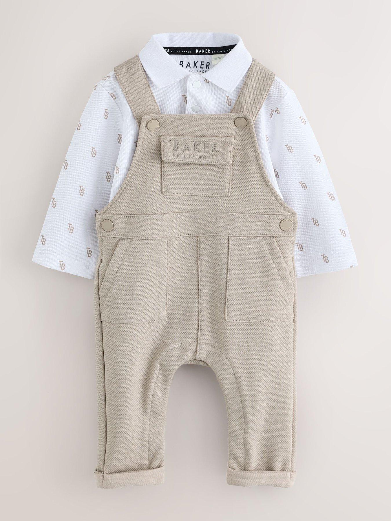 Ted Baker Dungaree  &  Polo Shirt Set - Beige