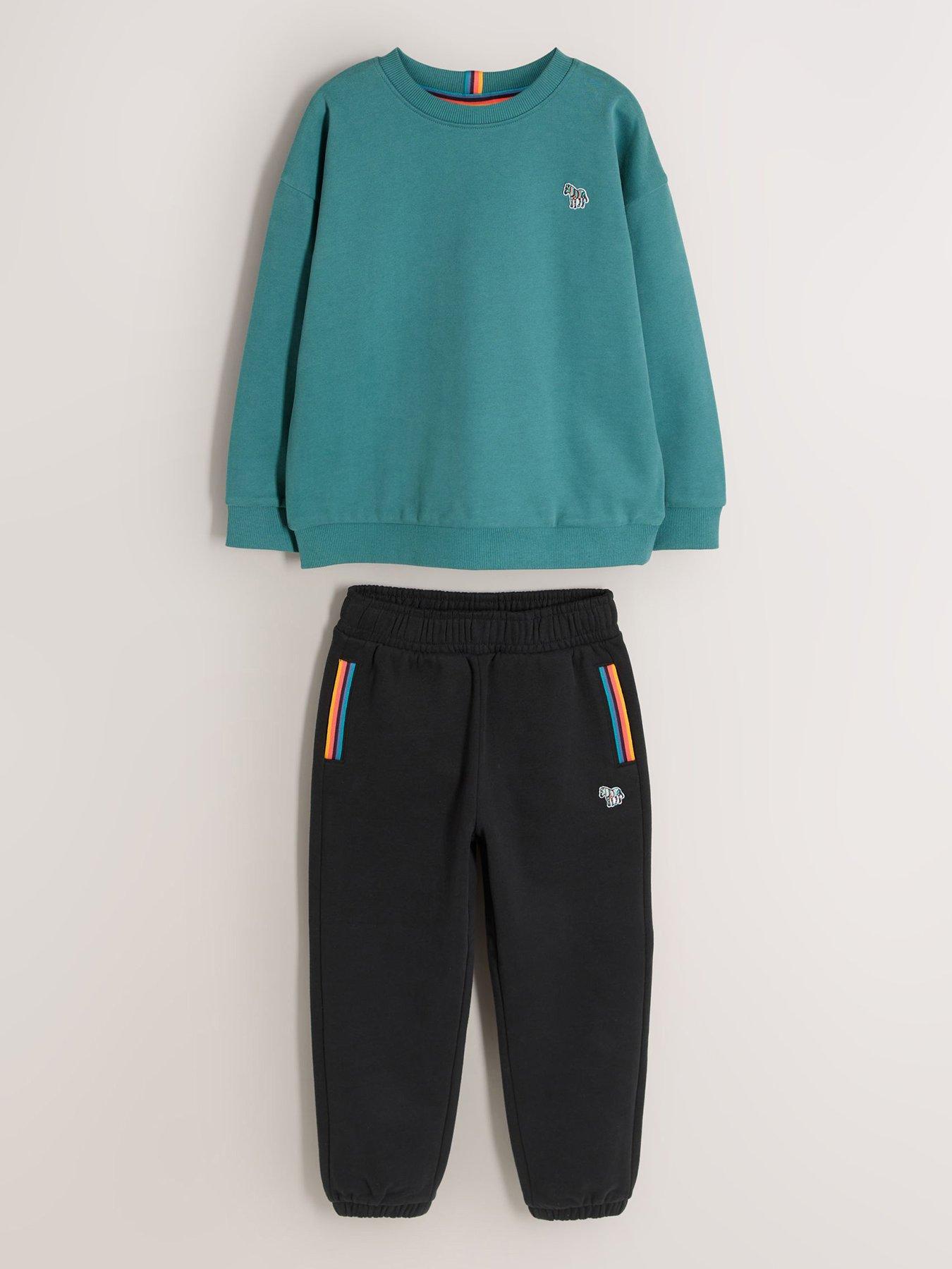 Paul Smith Junior Boys Zebra Logo Sweat  &  Joggers Set - Green/black