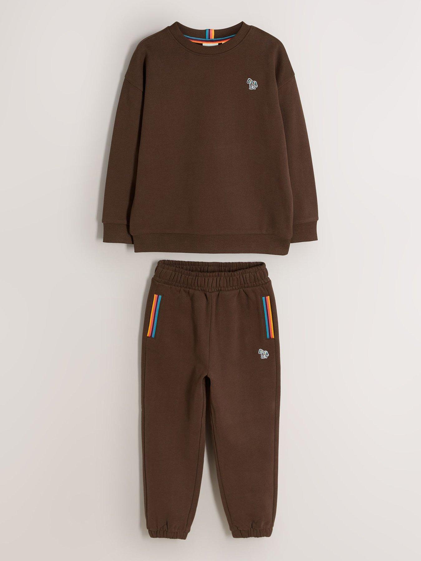 Paul Smith Junior Boys Zebra Sweatshirt  &  Joggers Set - Brown