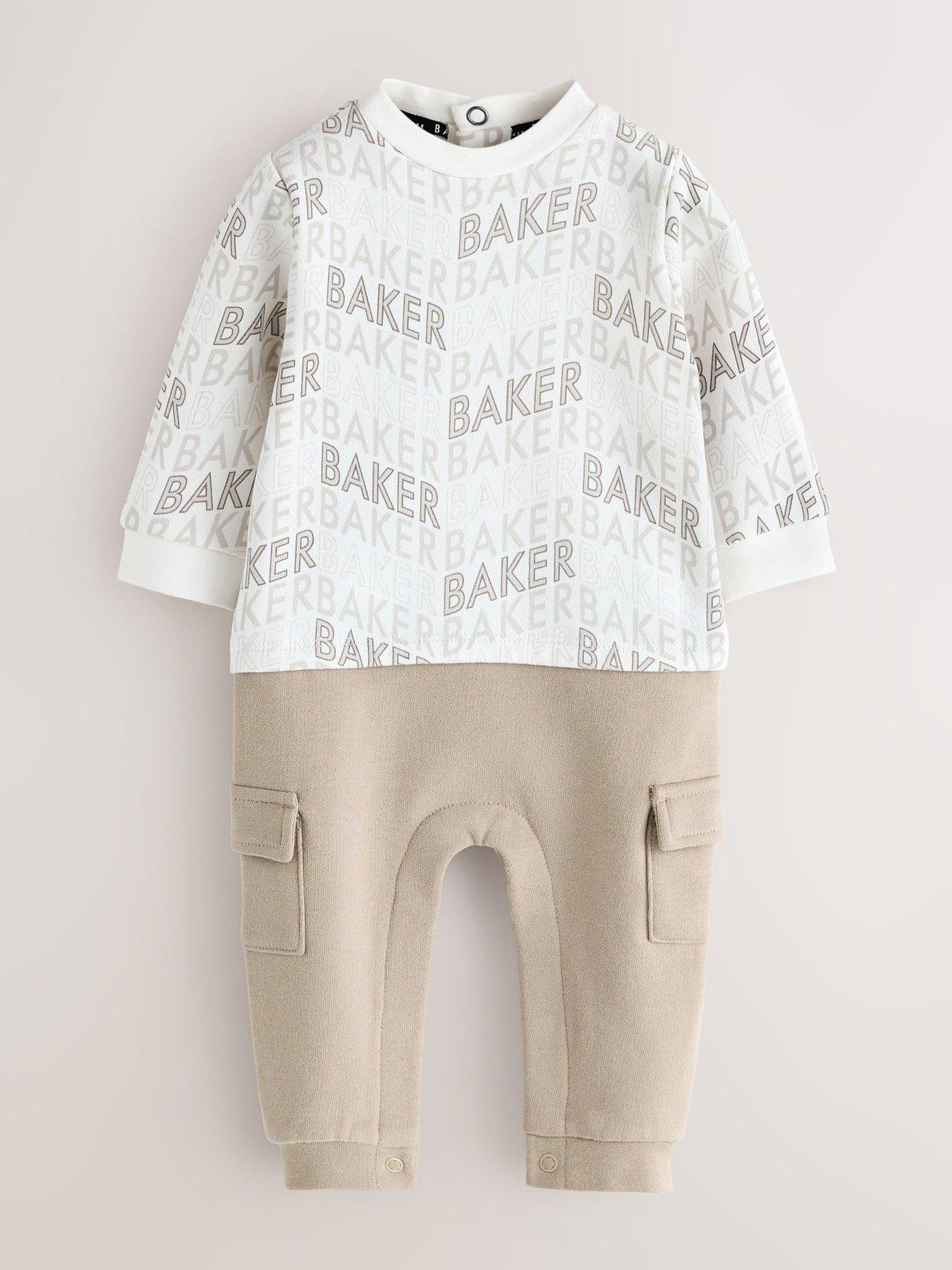 Ted Baker Baby Boys Letter Print Mockable Rompersuit - Beige