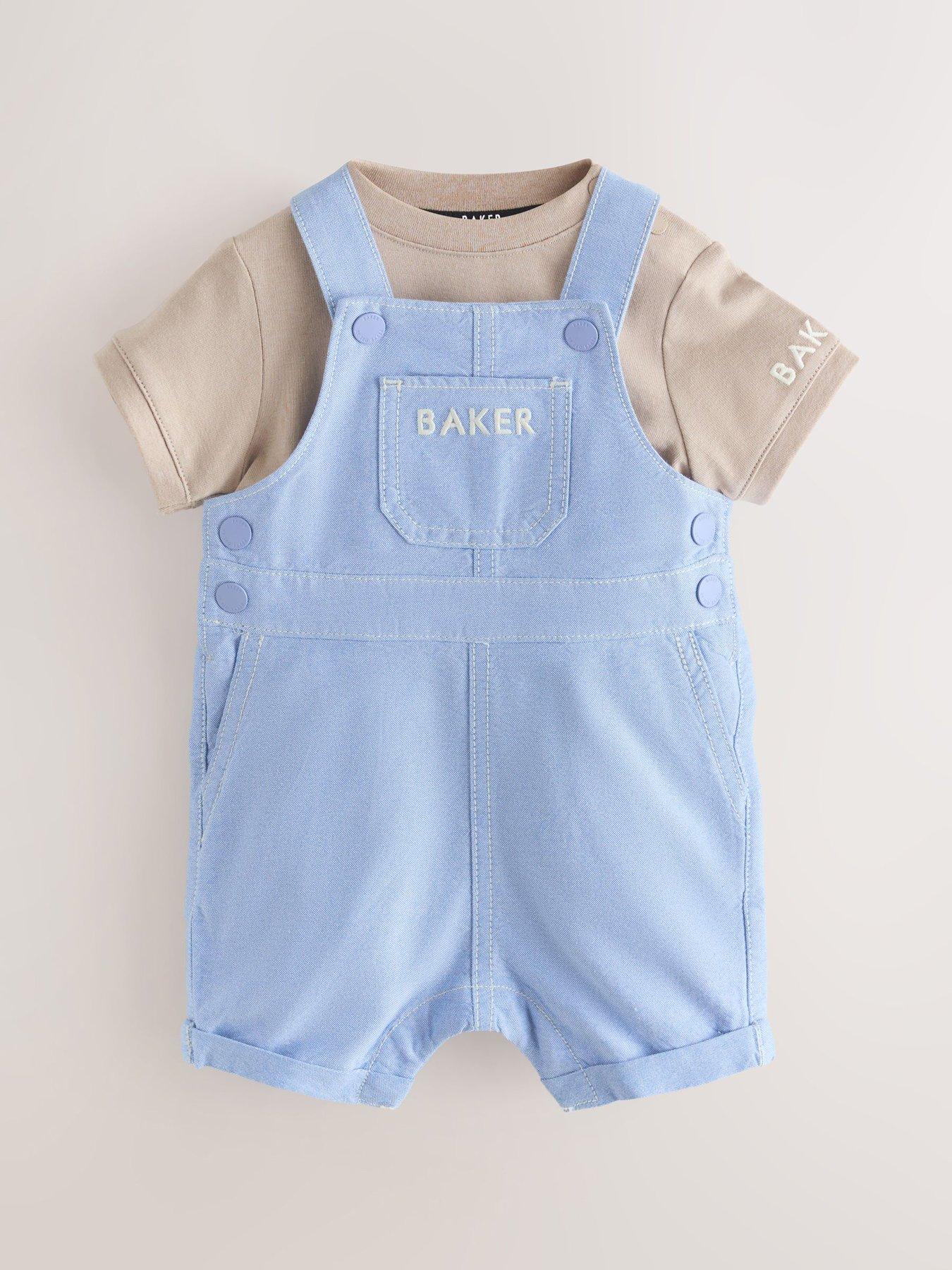 Ted Baker Baby Boys Chambray Dungarees  &  T-Shirt Set - Multi