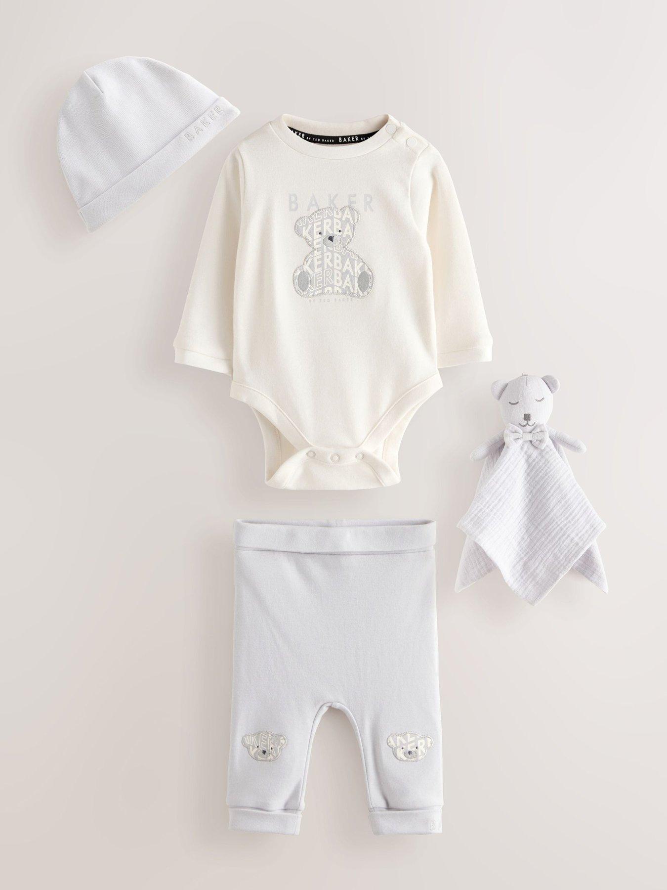 Ted Baker Baby Boys 4 Piece Bodysuit, Legging, Hat And Comforter Set - Beige