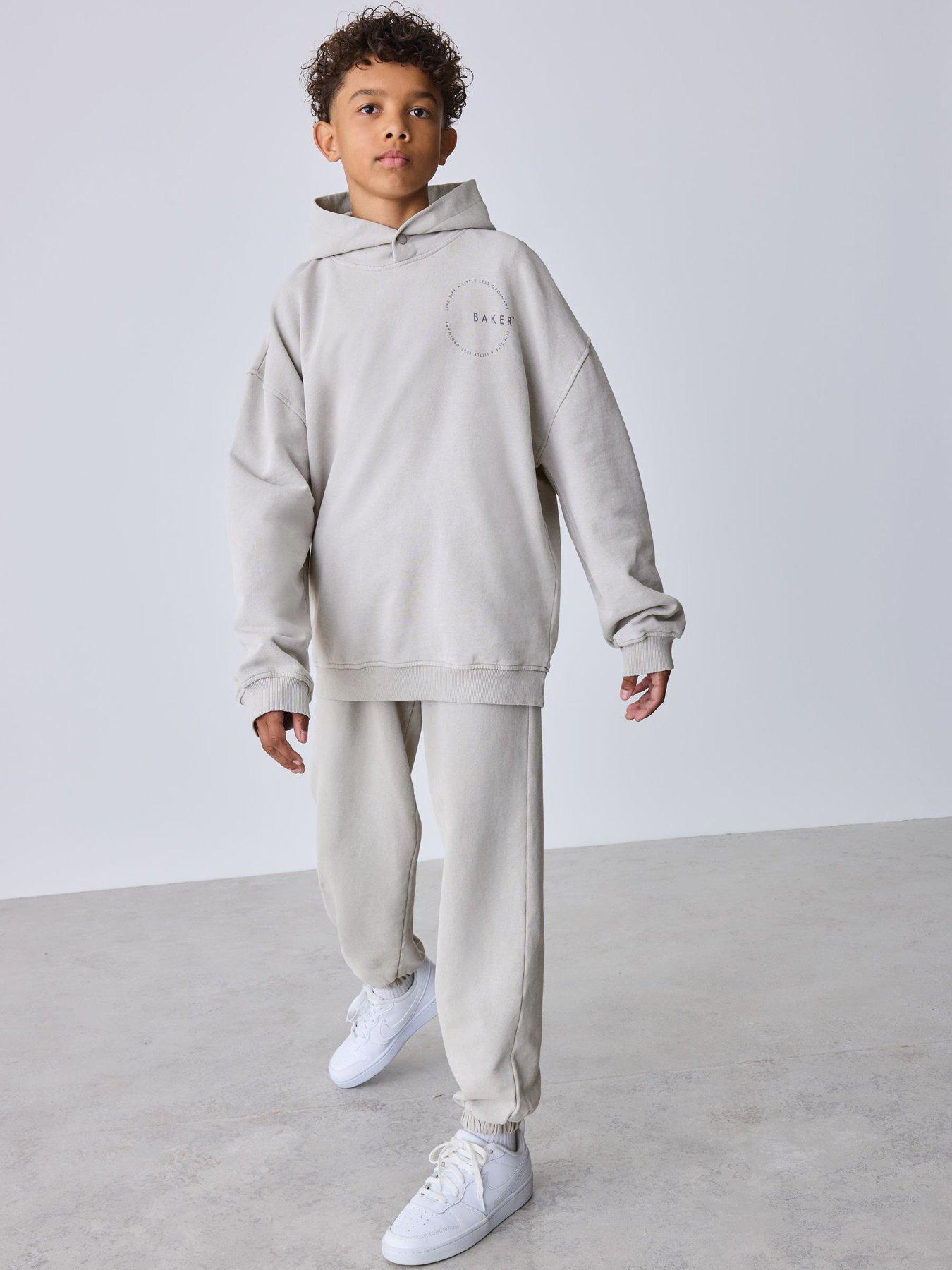 Ted Baker Boys Oversized Washed Hoodie And Joggers Set - Beige