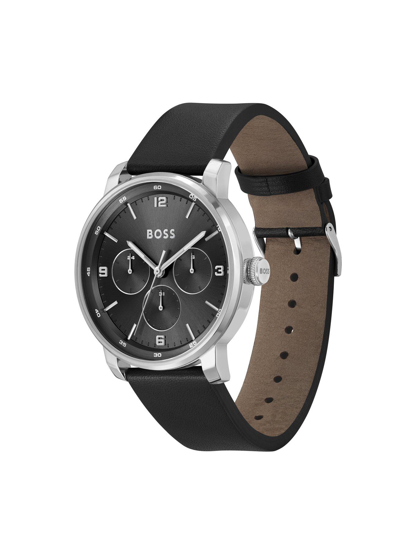 Image 2 of 6 of BOSS Boss Watches Men's CONTENDER 44MM Black Dial BLACK LEATHER Strap