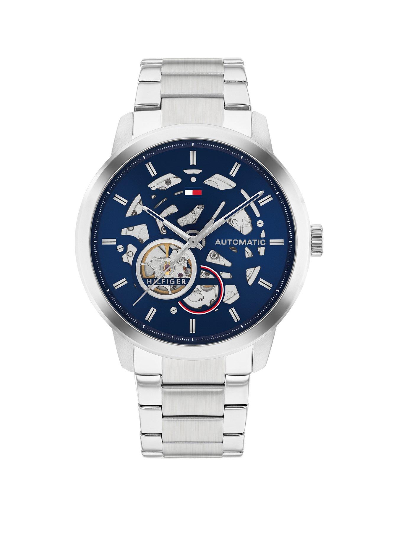Image 1 of 7 of Tommy Hilfiger Stainless Steel Automatic Watch with skeleton dial