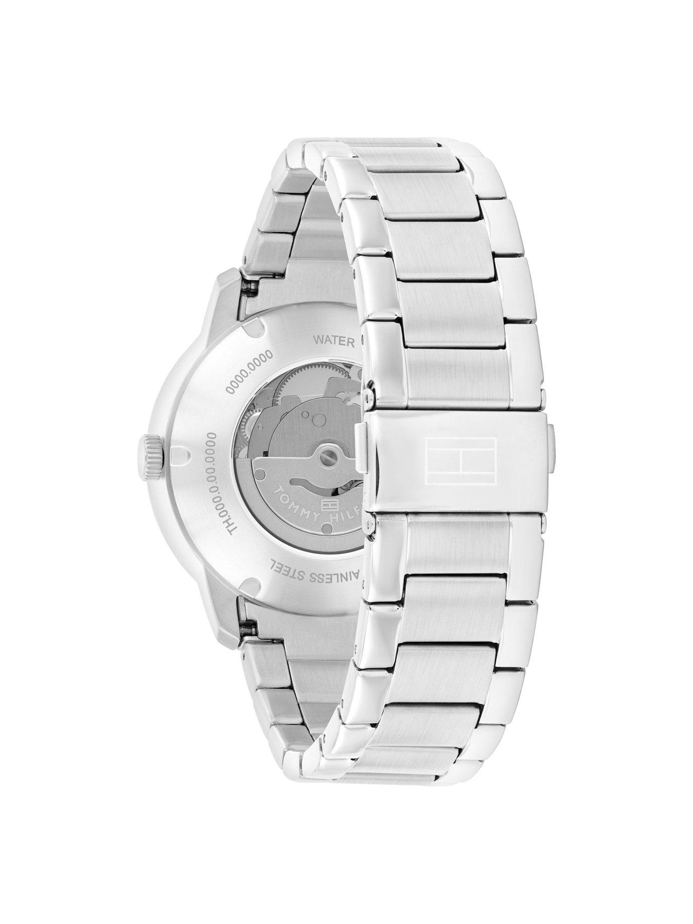 Image 3 of 7 of Tommy Hilfiger Stainless Steel Automatic Watch with skeleton dial