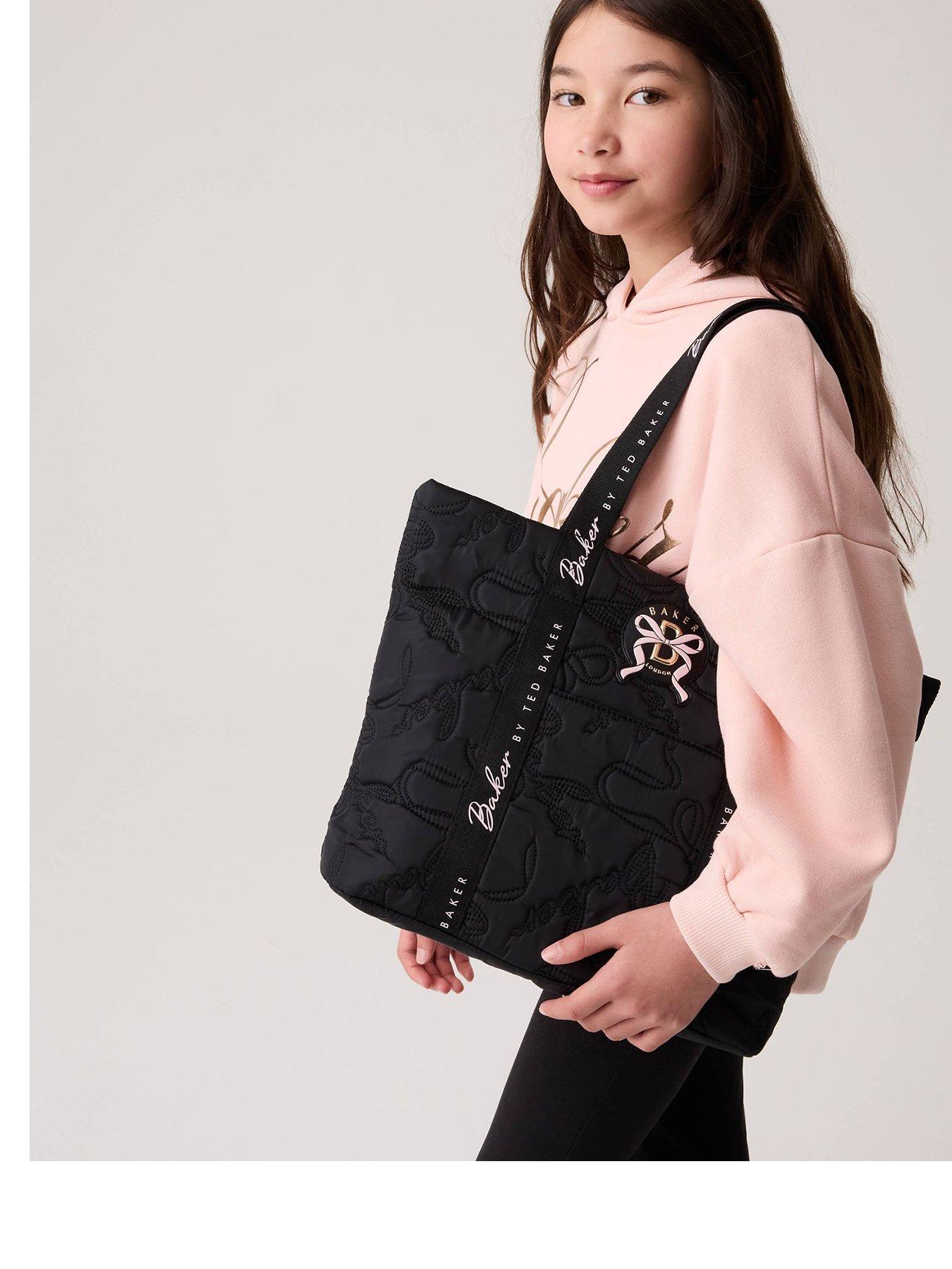 Image 1 of 7 of Ted Baker Older Girls Quilted Tote Bag - Black