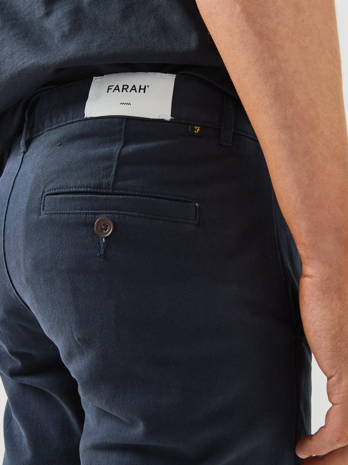 Image 4 of 5 of Farah Gold F Twill Slim Fit Chino Trousers - Navy