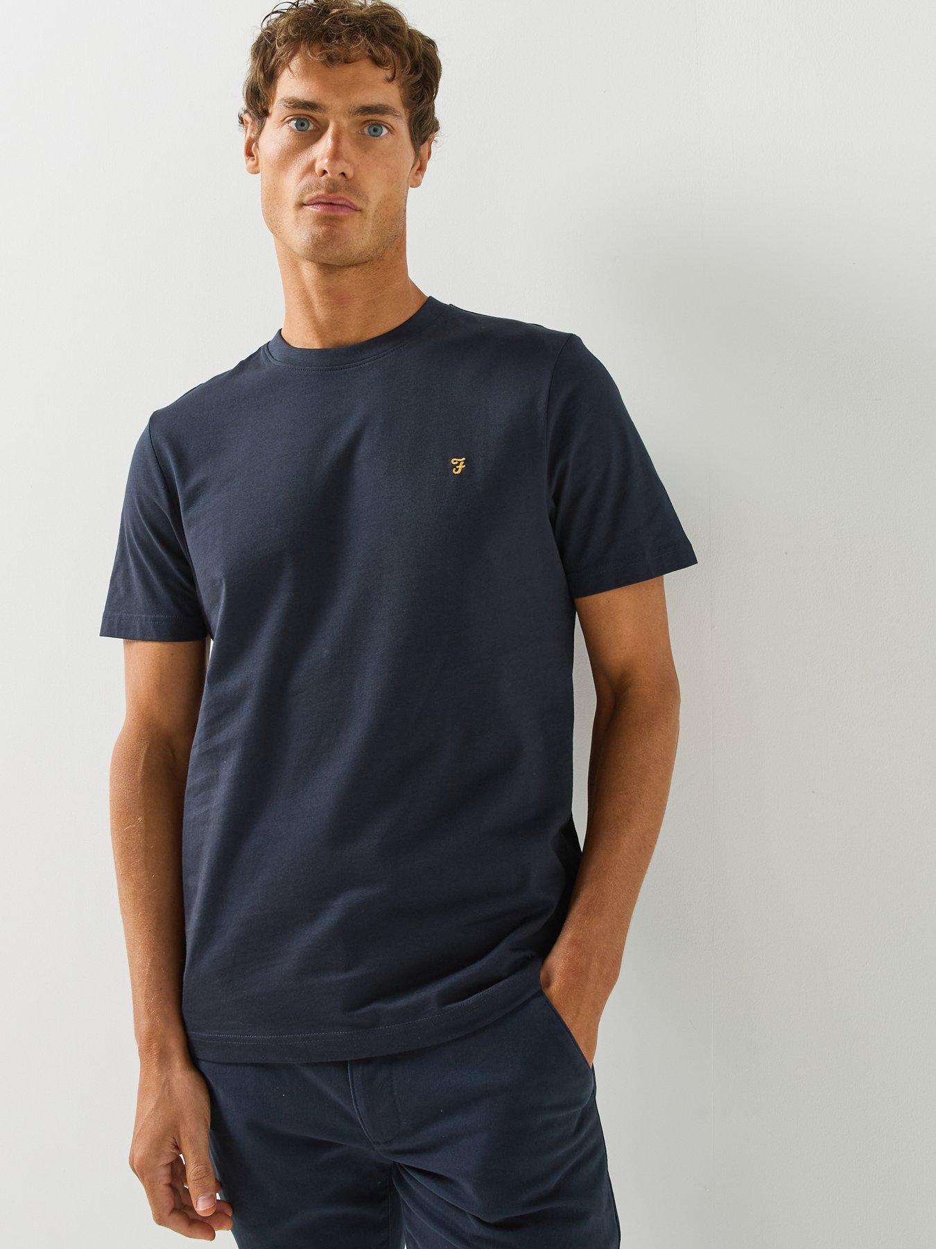 Image 6 of 6 of Farah Farah Gold F Danny T-shirt - Navy